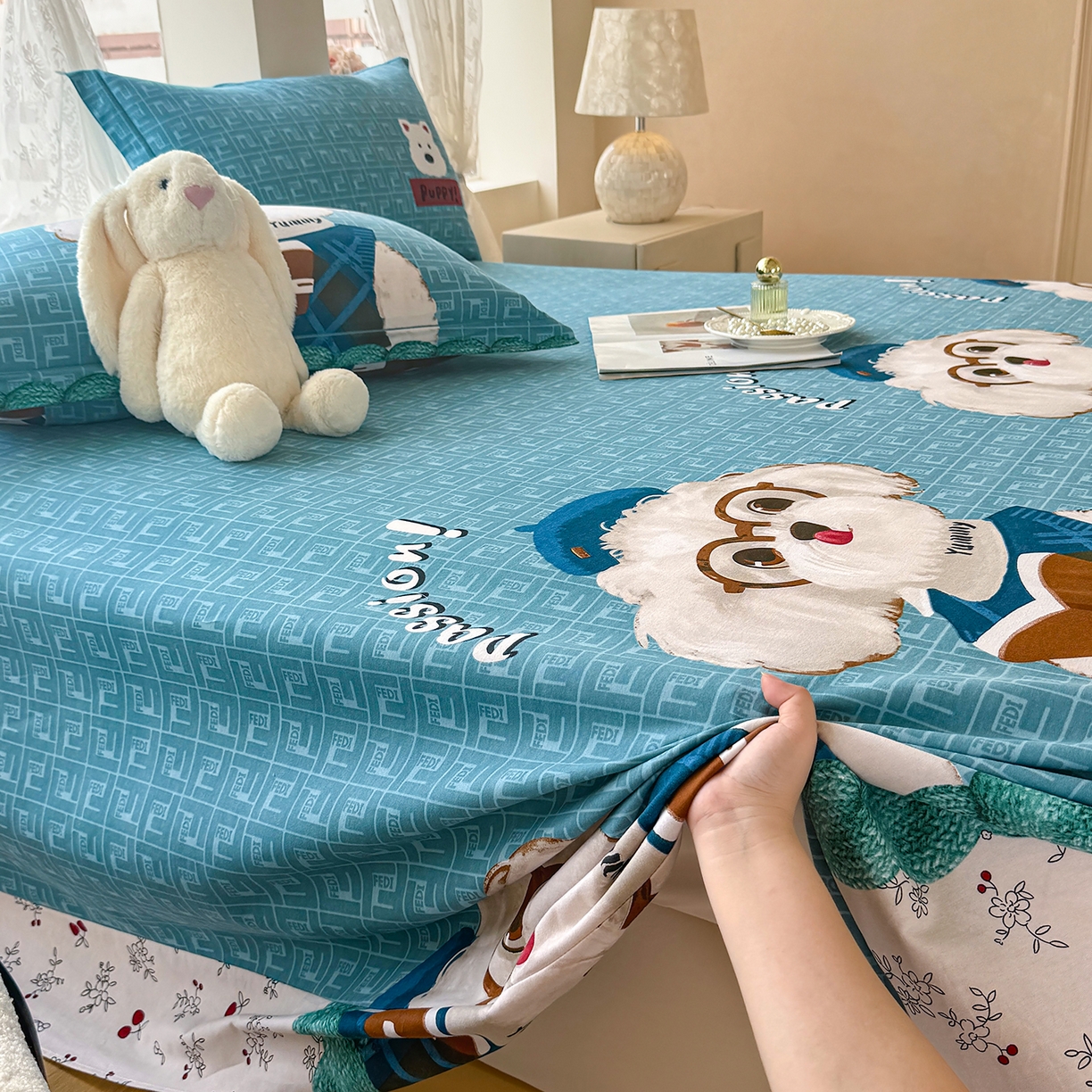 91家纺网 家纺一手货源 找家纺 壹贝家纺 2025新款A类100%全棉纯棉磨毛床单单床单床单单件 凯宝-蓝