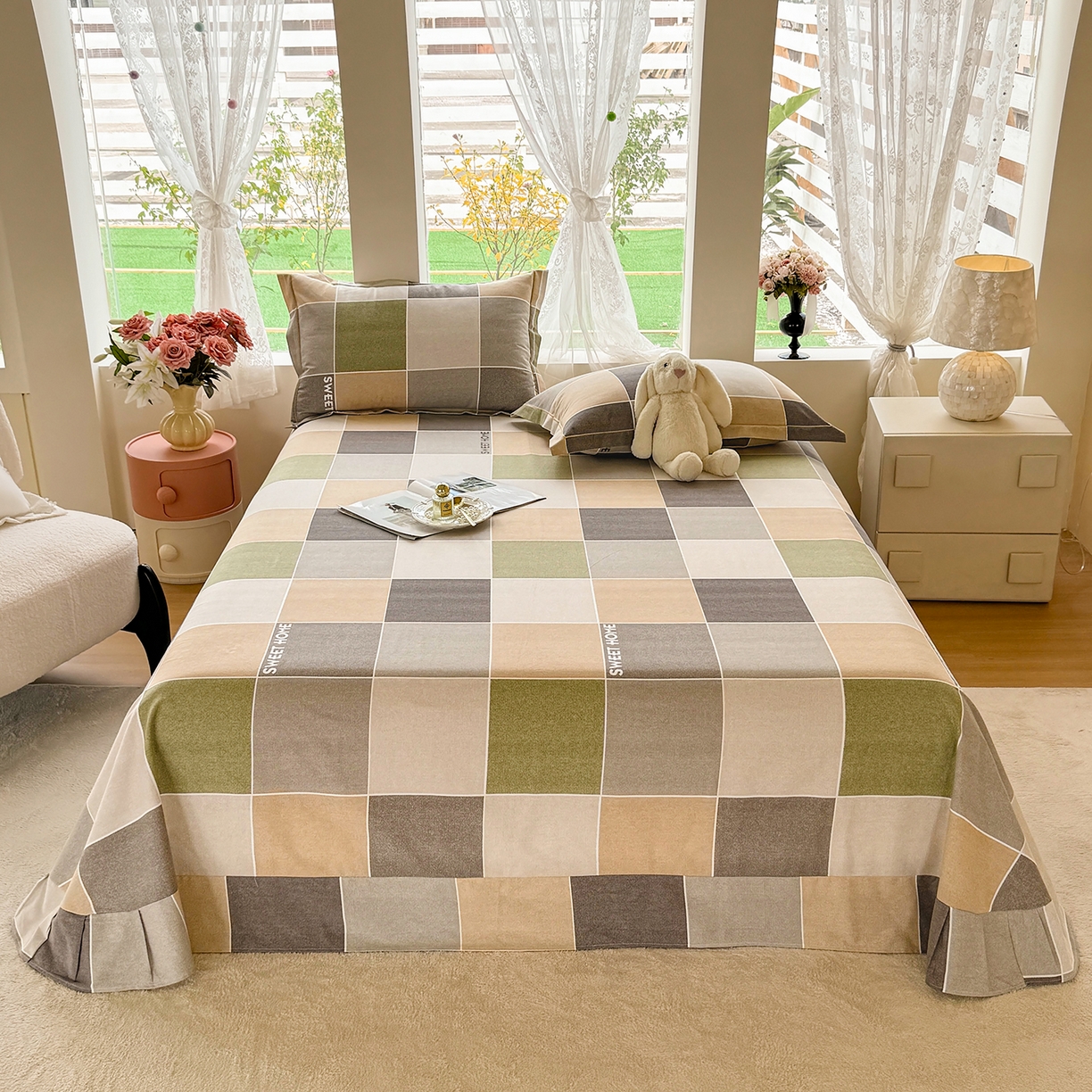 91家纺网 家纺一手货源 找家纺 壹贝家纺 2025新款A类100%全棉纯棉磨毛床单单床单床单单件 星辰