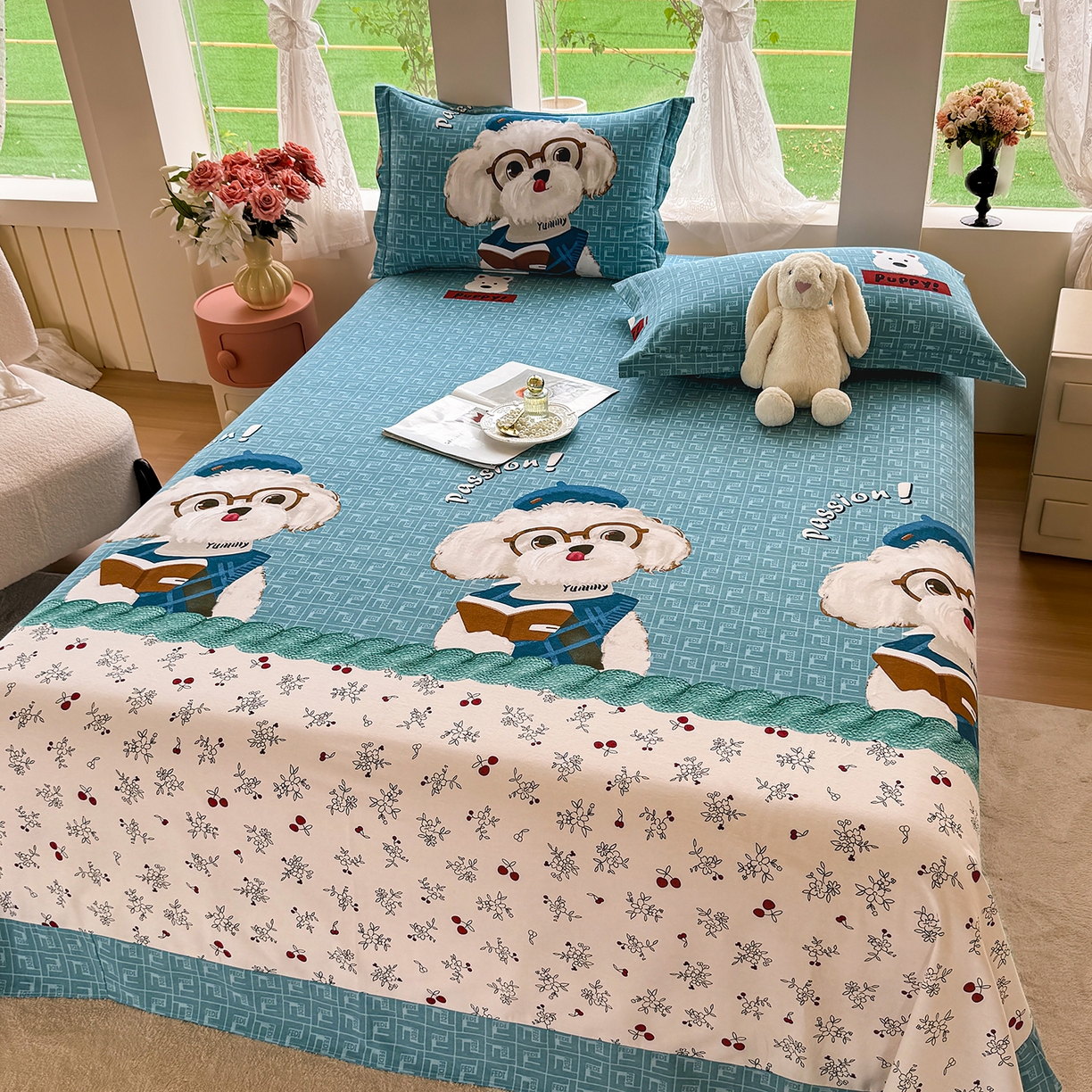 91家纺网 家纺一手货源 找家纺 壹贝家纺 2025新款A类100%全棉纯棉磨毛床单单床单床单单件 凯宝-蓝