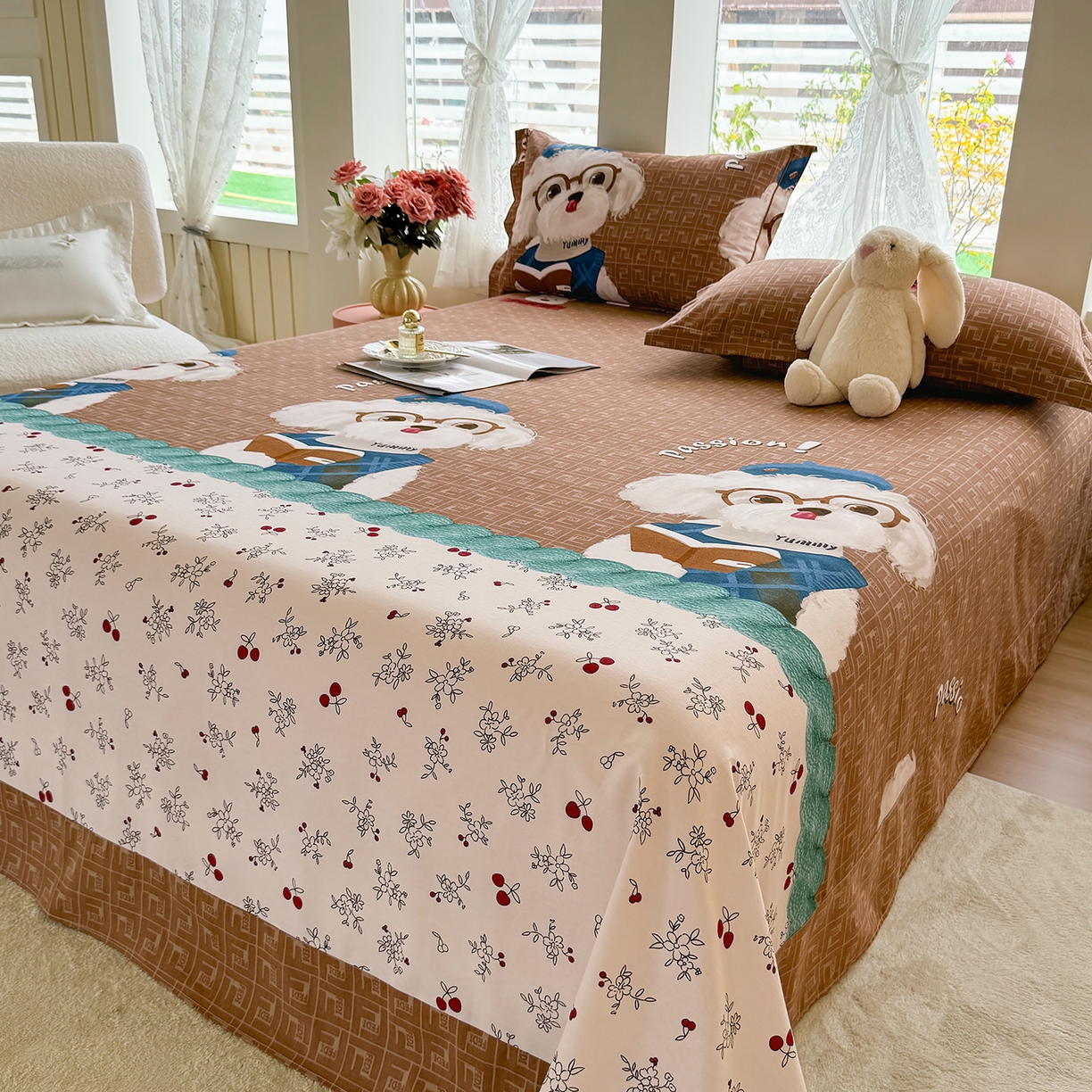 91家纺网 家纺一手货源 找家纺 壹贝家纺 2025新款A类100%全棉纯棉磨毛床单单床单床单单件 凯宝-咖