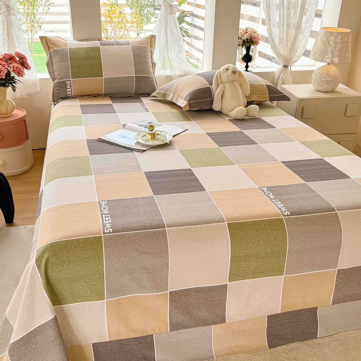 91家纺网 家纺一手货源 找家纺 壹贝家纺 2025新款A类100%全棉纯棉磨毛床单单床单床单单件 星辰