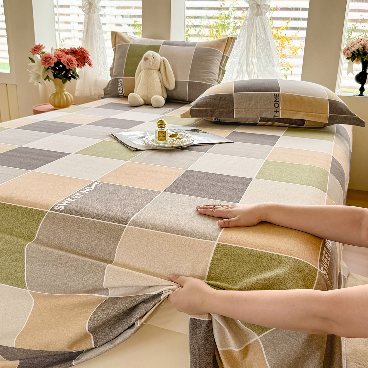 91家纺网 家纺一手货源 找家纺 壹贝家纺 2025新款A类100%全棉纯棉磨毛床单单床单床单单件 星辰