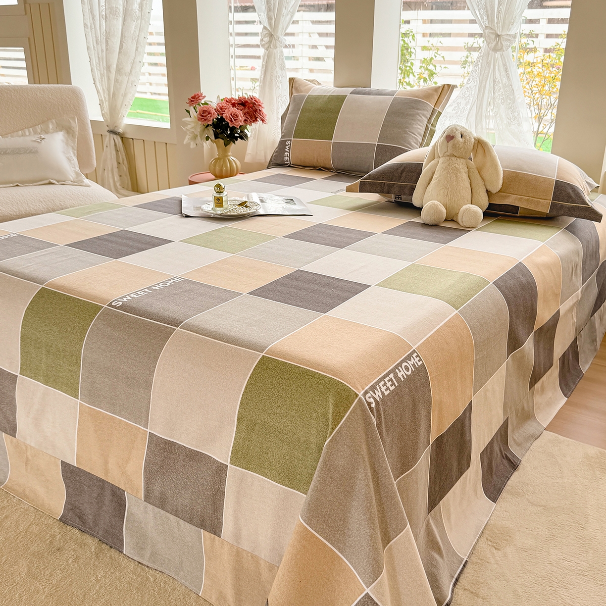 91家纺网 家纺一手货源 找家纺 壹贝家纺 2025新款A类100%全棉纯棉磨毛床单单床单床单单件 星辰