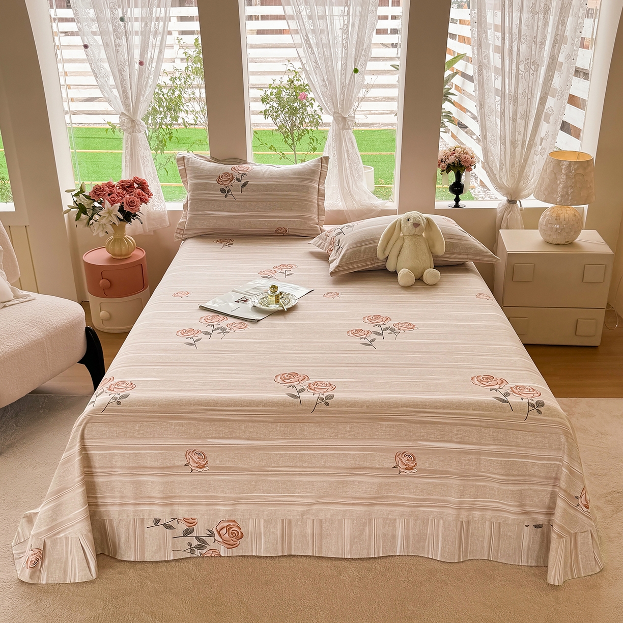 91家纺网 家纺一手货源 找家纺 壹贝家纺 2025新款A类100%全棉纯棉磨毛床单单床单床单单件 暗香