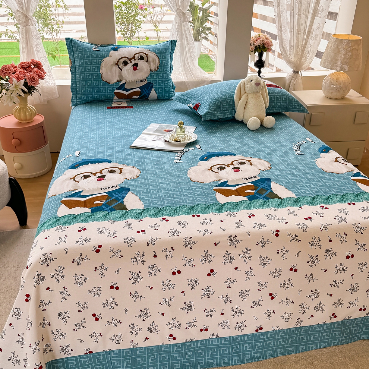 91家纺网 家纺一手货源 找家纺 壹贝家纺 2025新款A类100%全棉纯棉磨毛床单单床单床单单件 凯宝-蓝