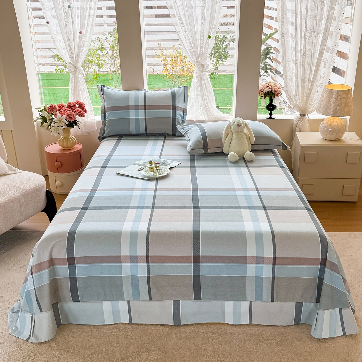 91家纺网 家纺一手货源 找家纺 壹贝家纺 2025新款A类100%全棉纯棉磨毛床单单床单床单单件 布伦特-咖