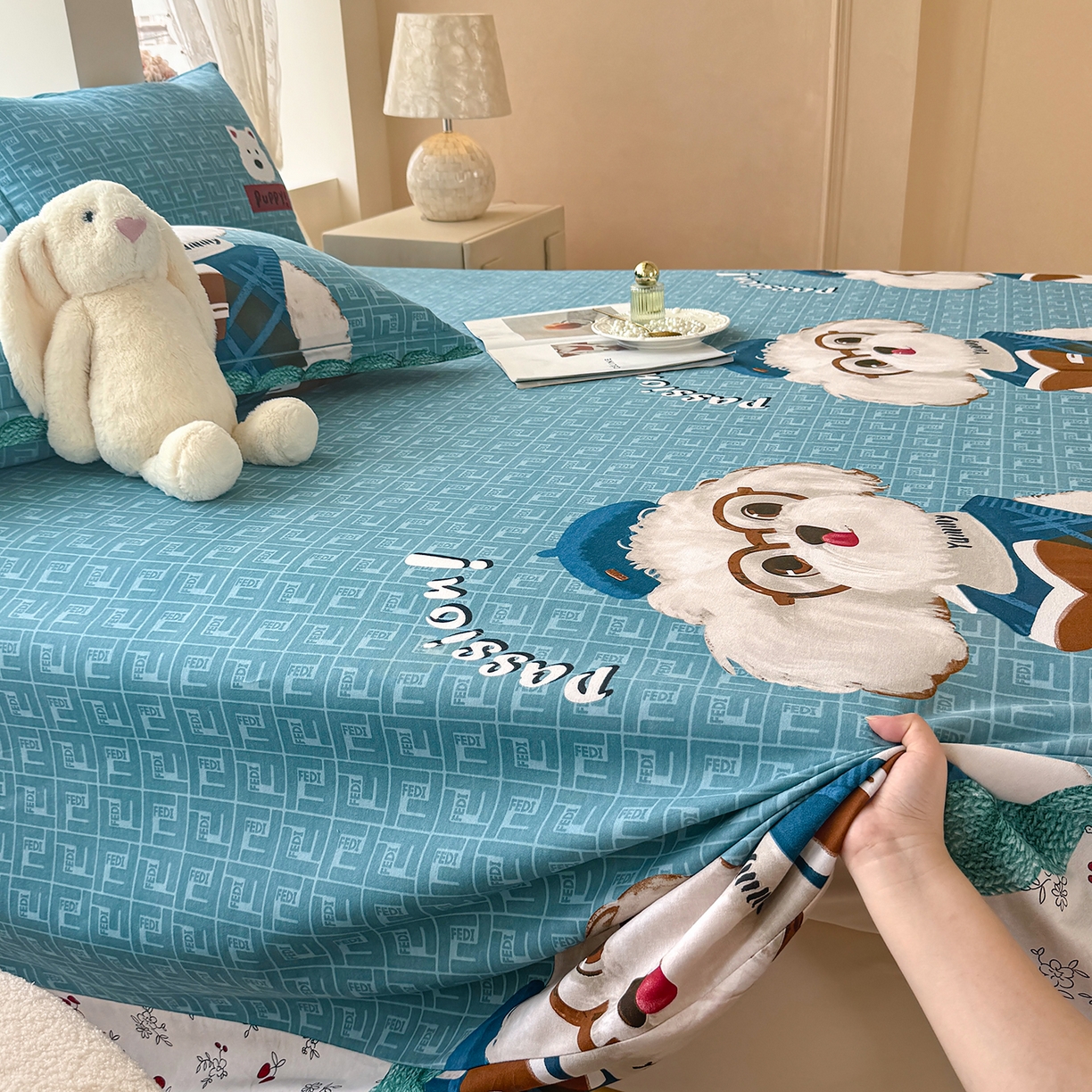 91家纺网 家纺一手货源 找家纺 壹贝家纺 2025新款A类100%全棉纯棉磨毛床单单床单床单单件 凯宝-蓝