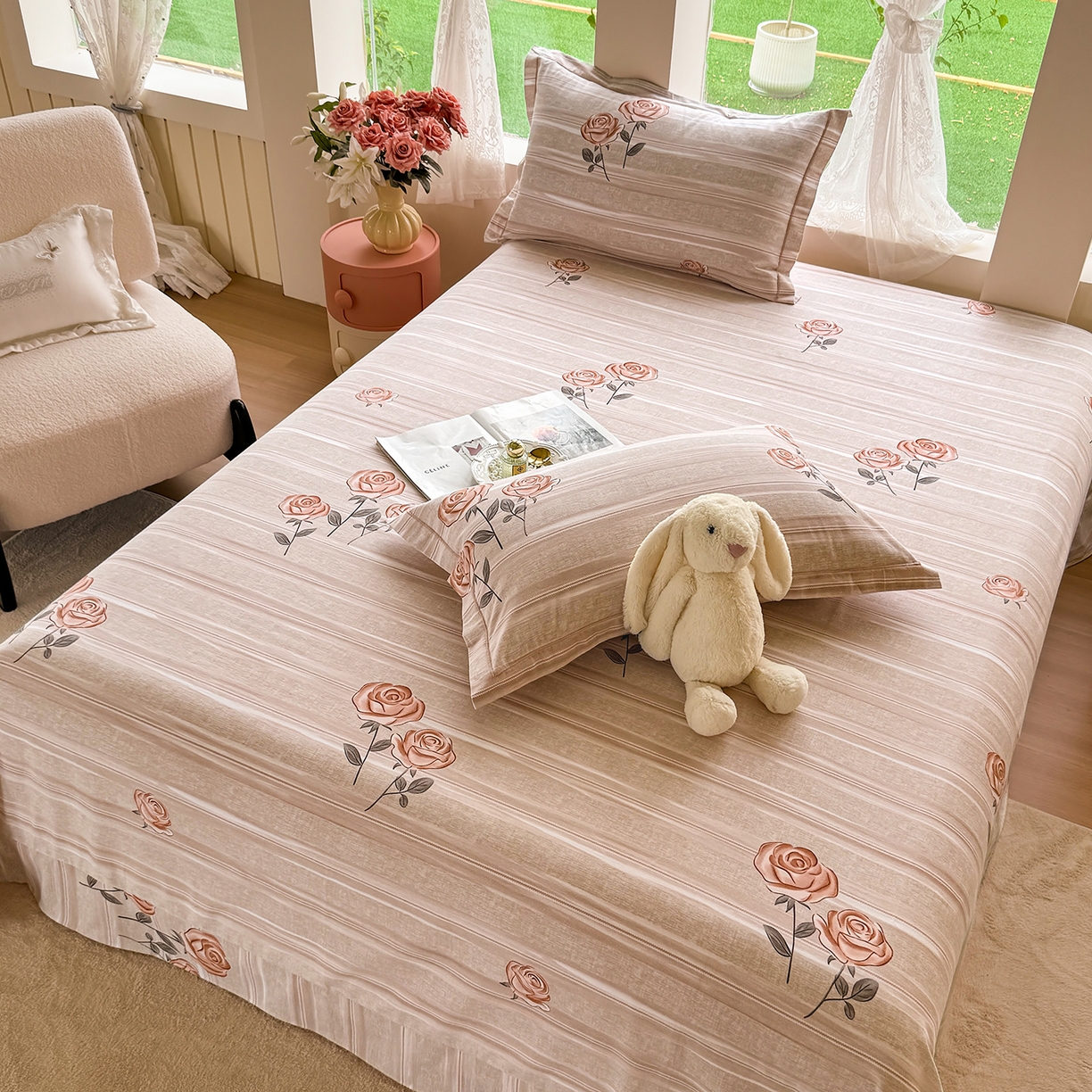 91家纺网 家纺一手货源 找家纺 壹贝家纺 2025新款A类100%全棉纯棉磨毛床单单床单床单单件 暗香