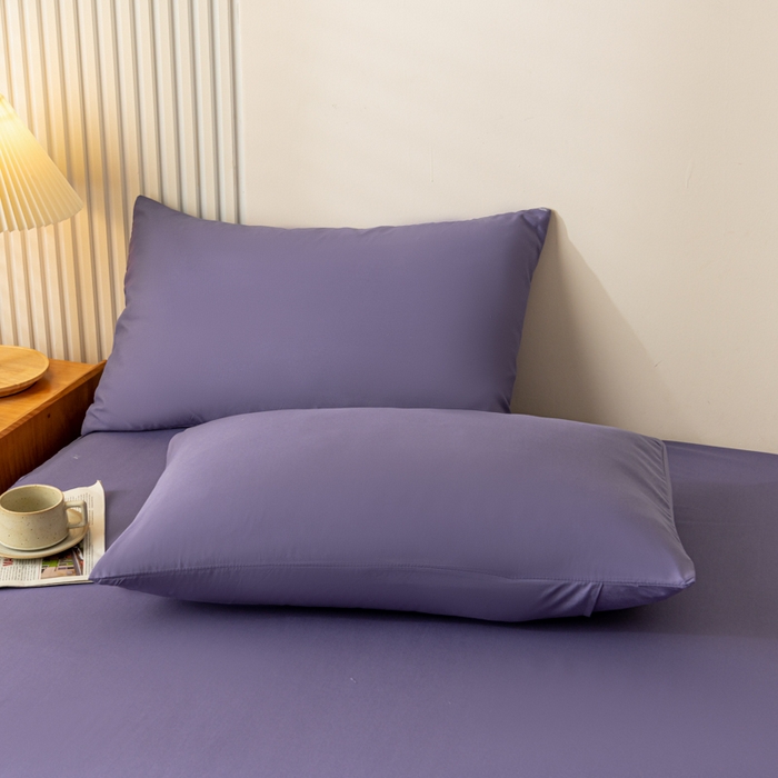 91家纺网 家纺一手货源 找家纺 梵克保罗 2025新款亲肤磨毛舒适柔软纯色Q系列枕套 Q-莫奈紫