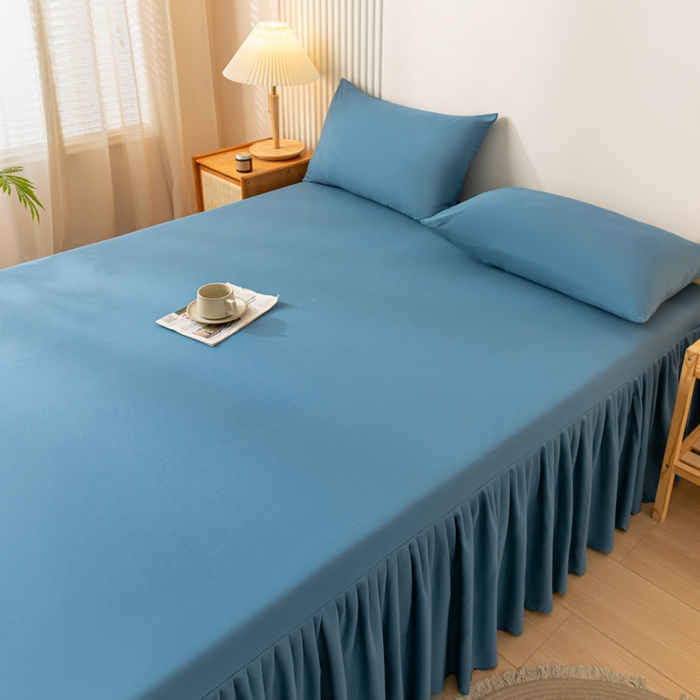 91家纺网 家纺一手货源 找家纺 梵克保罗 2025新款亲肤磨毛舒适柔软纯色Q系列枕套 Q-牛仔蓝