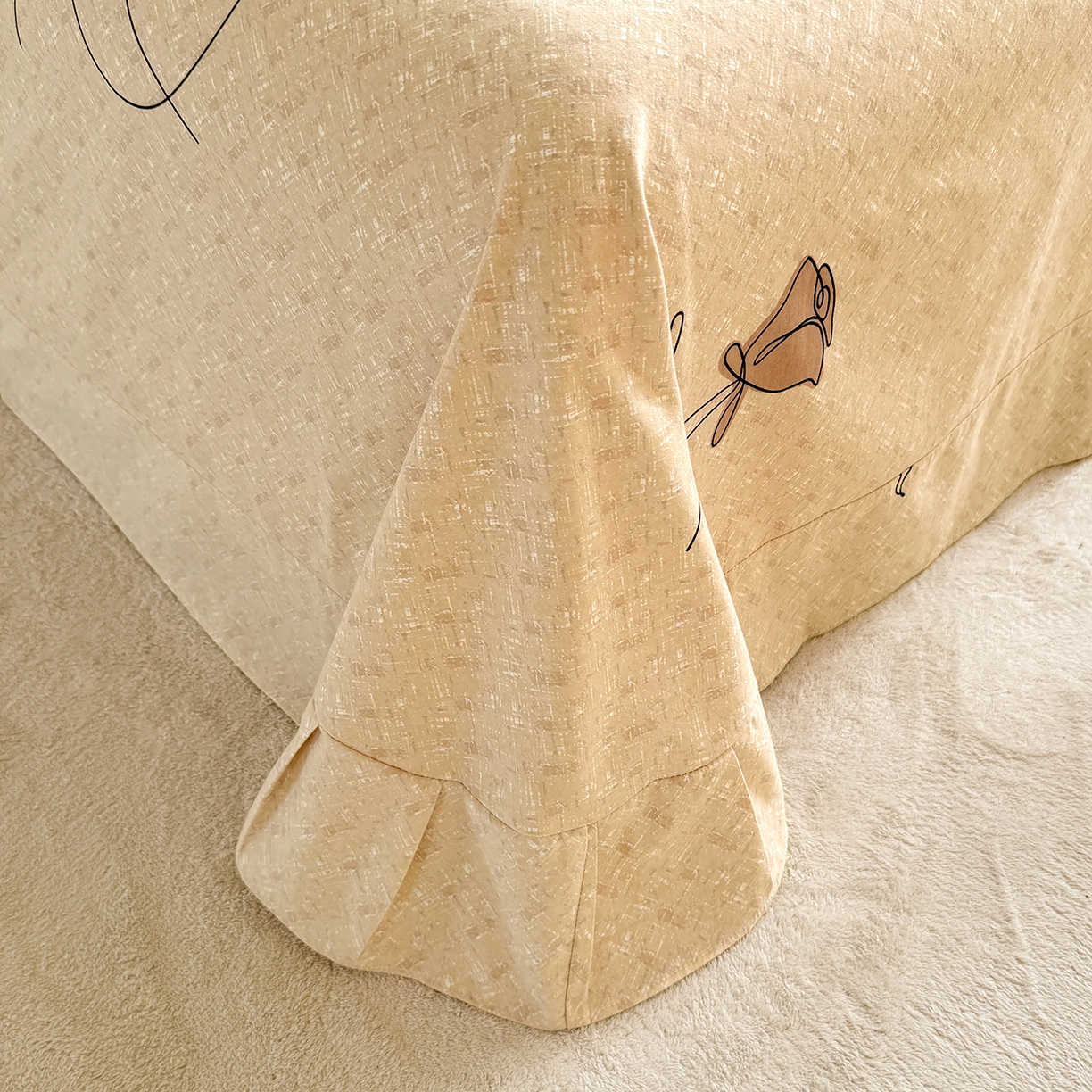 91家纺网 家纺一手货源 找家纺 壹贝家纺 2025新款A类100%全棉纯棉磨毛床单单床单床单单件 小香玉-咖