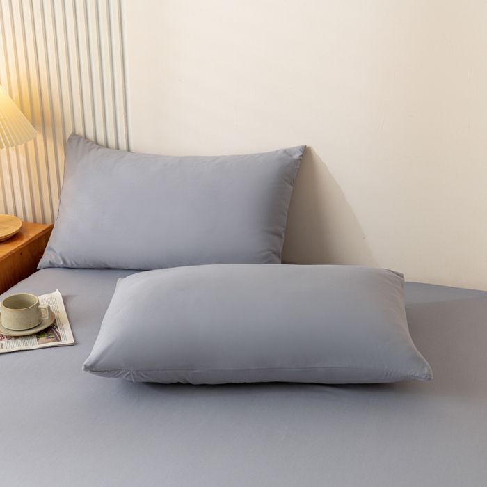 梵克保罗 2025新款亲肤磨毛舒适柔软纯色Q系列枕套 Q-浅灰