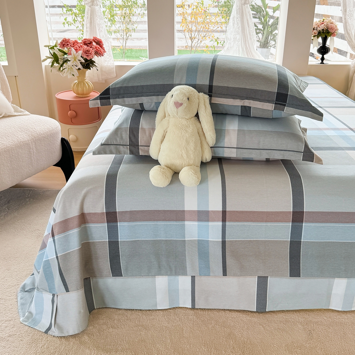 91家纺网 家纺一手货源 找家纺 壹贝家纺 2025新款A类100%全棉纯棉磨毛床单单床单床单单件 布伦特-咖