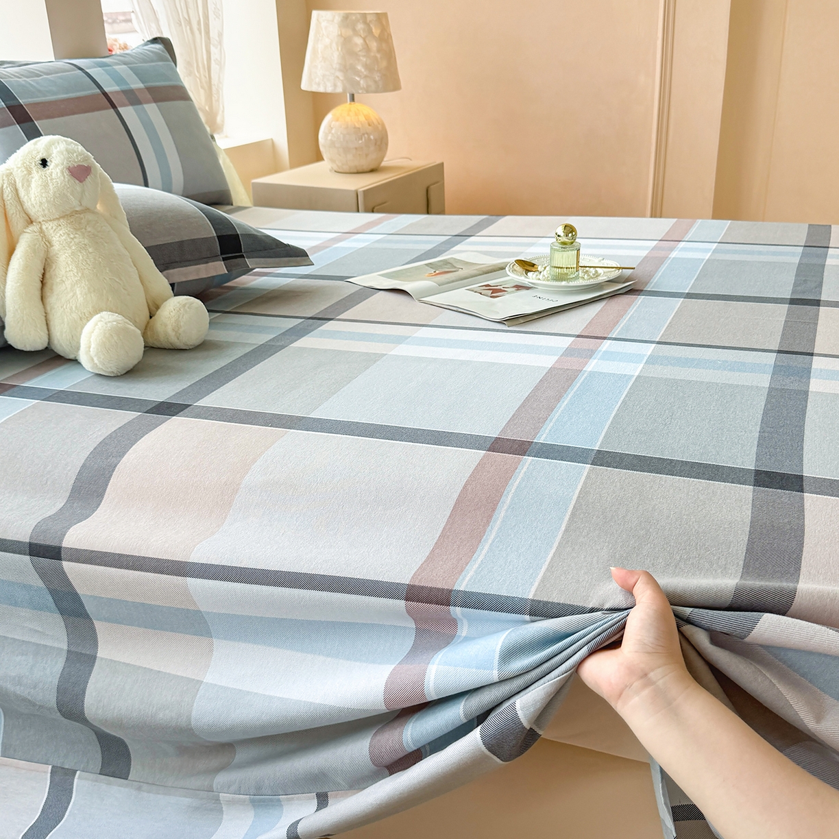 91家纺网 家纺一手货源 找家纺 壹贝家纺 2025新款A类100%全棉纯棉磨毛床单单床单床单单件 布伦特-咖