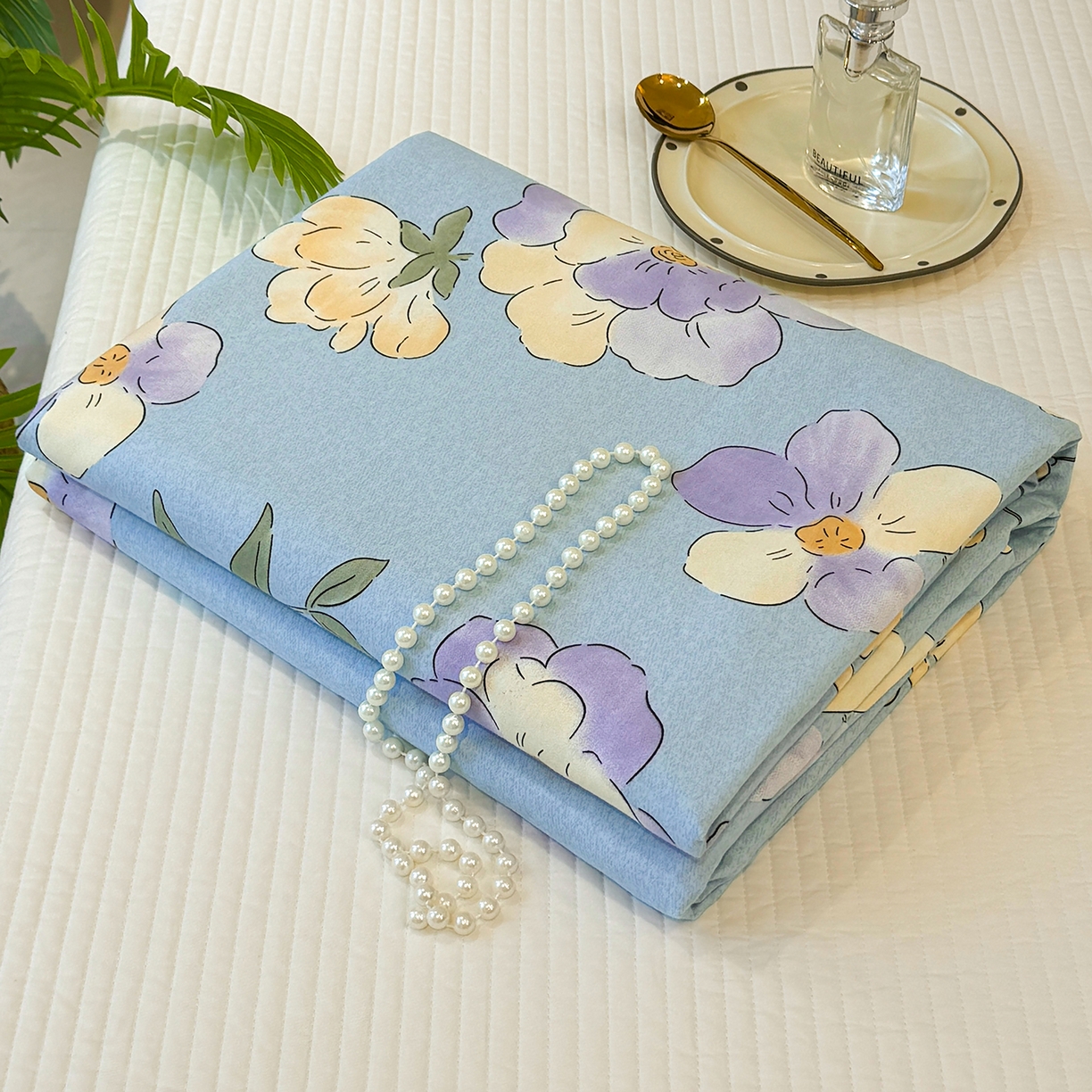 91家纺网 家纺一手货源 找家纺 壹贝家纺 2025新款A类100%全棉纯棉磨毛床单单床单床单单件 莫奈花园