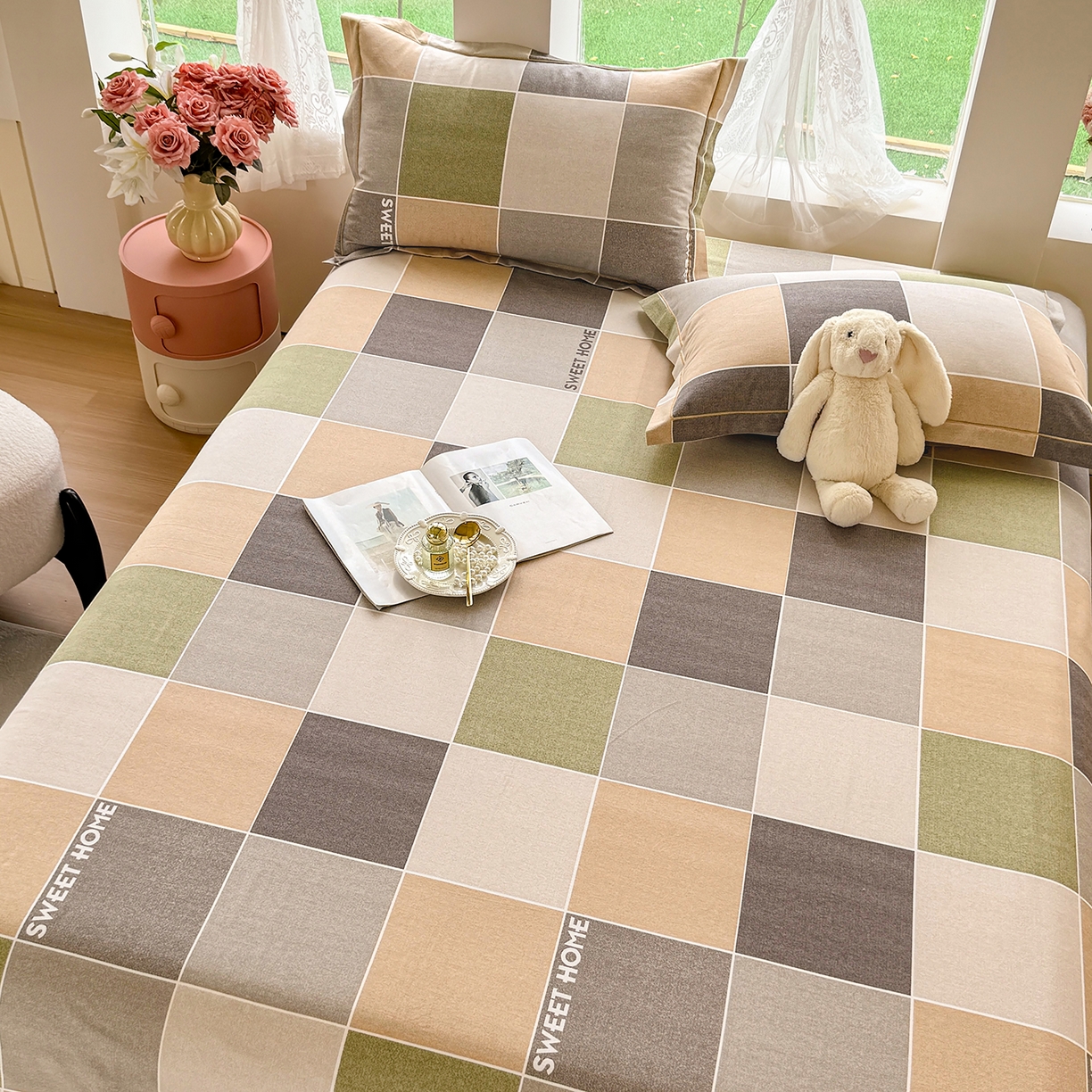 91家纺网 家纺一手货源 找家纺 壹贝家纺 2025新款A类100%全棉纯棉磨毛床单单床单床单单件 星辰