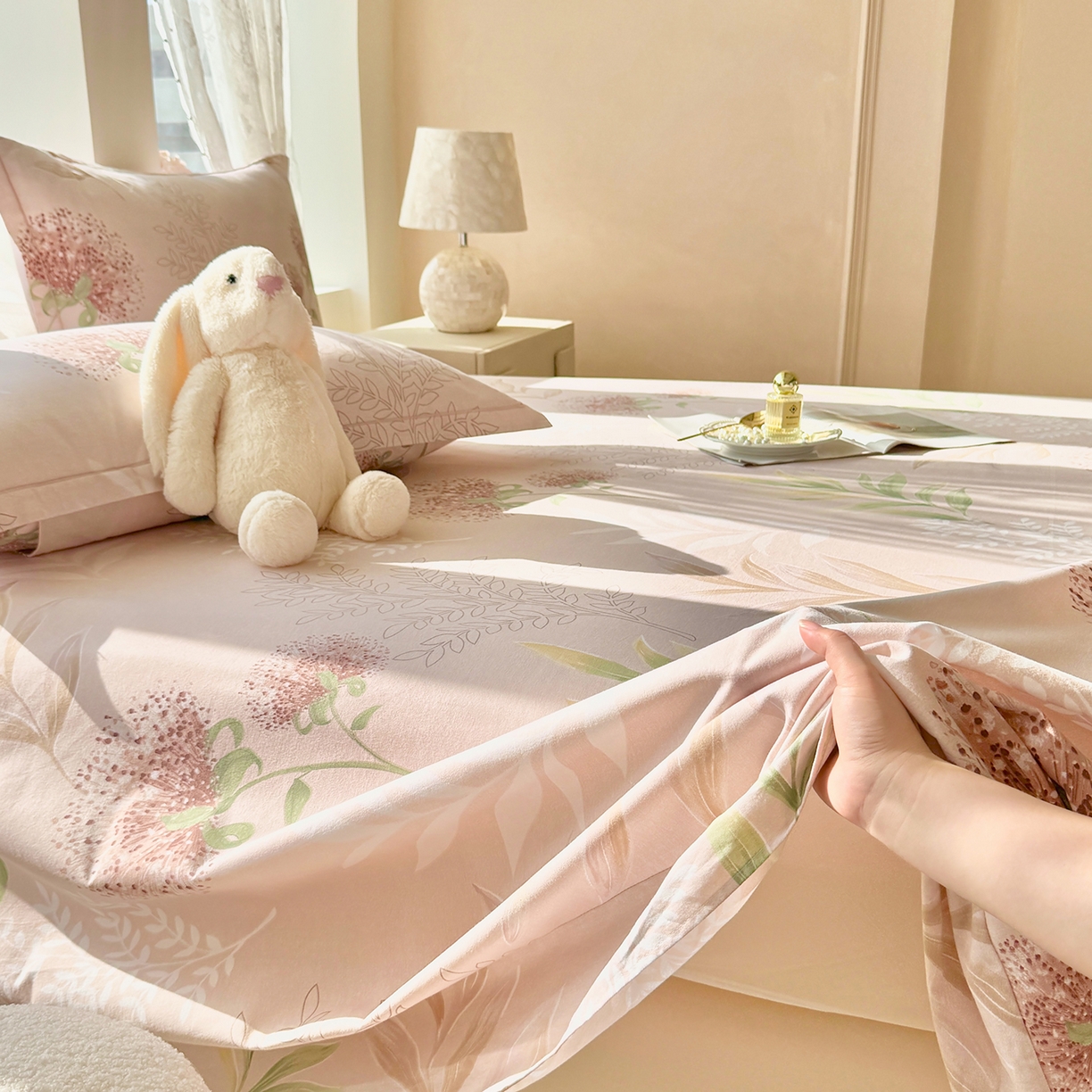 91家纺网 家纺一手货源 找家纺 壹贝家纺 2025新款A类100%全棉纯棉磨毛床单单床单床单单件 和风雅颂-桔