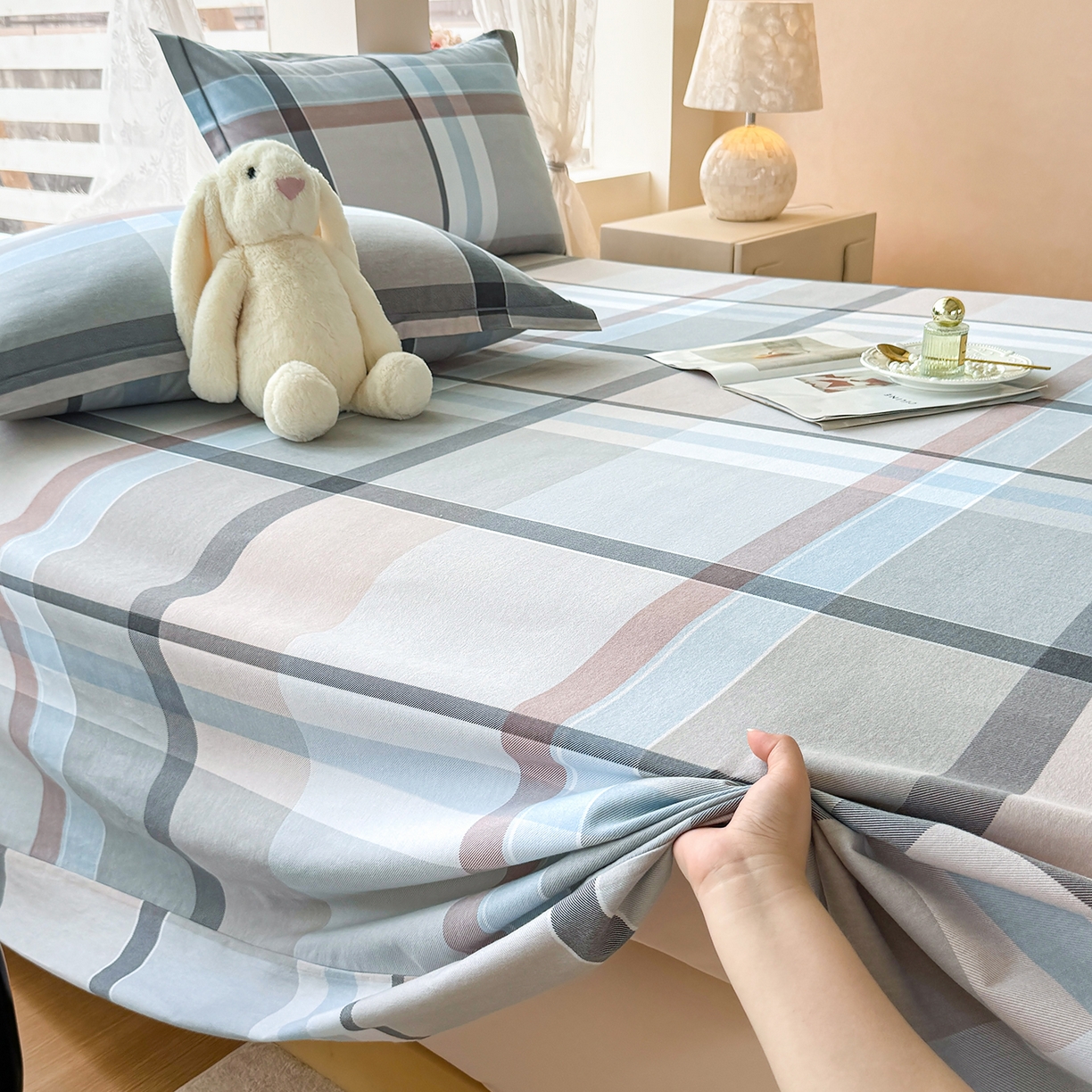 91家纺网 家纺一手货源 找家纺 壹贝家纺 2025新款A类100%全棉纯棉磨毛床单单床单床单单件 布伦特-咖