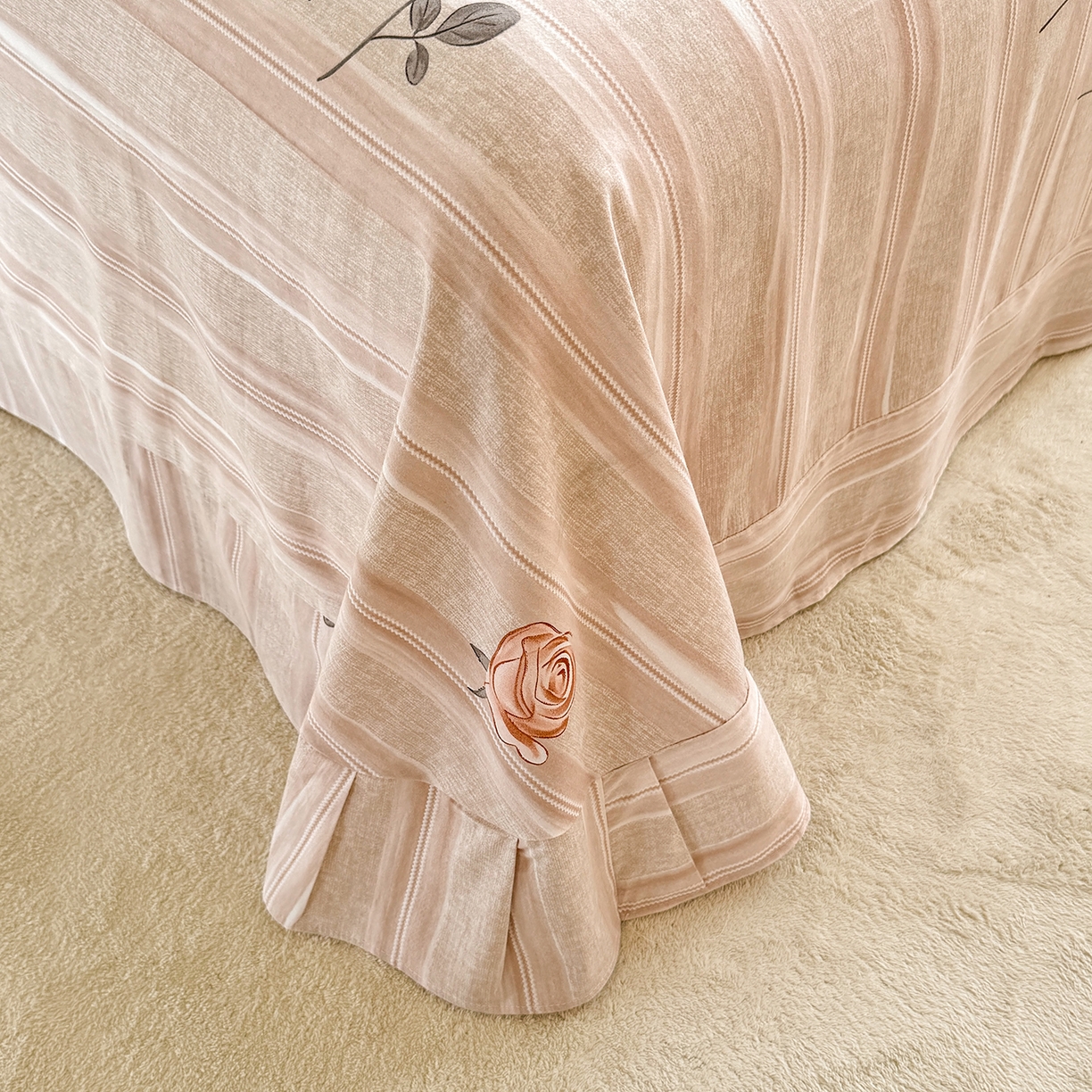 91家纺网 家纺一手货源 找家纺 壹贝家纺 2025新款A类100%全棉纯棉磨毛床单单床单床单单件 暗香