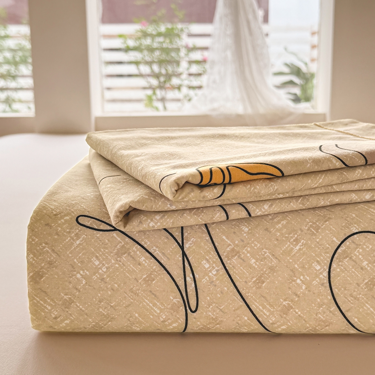 91家纺网 家纺一手货源 找家纺 壹贝家纺 2025新款A类100%全棉纯棉磨毛床单单床单床单单件 小香玉-咖