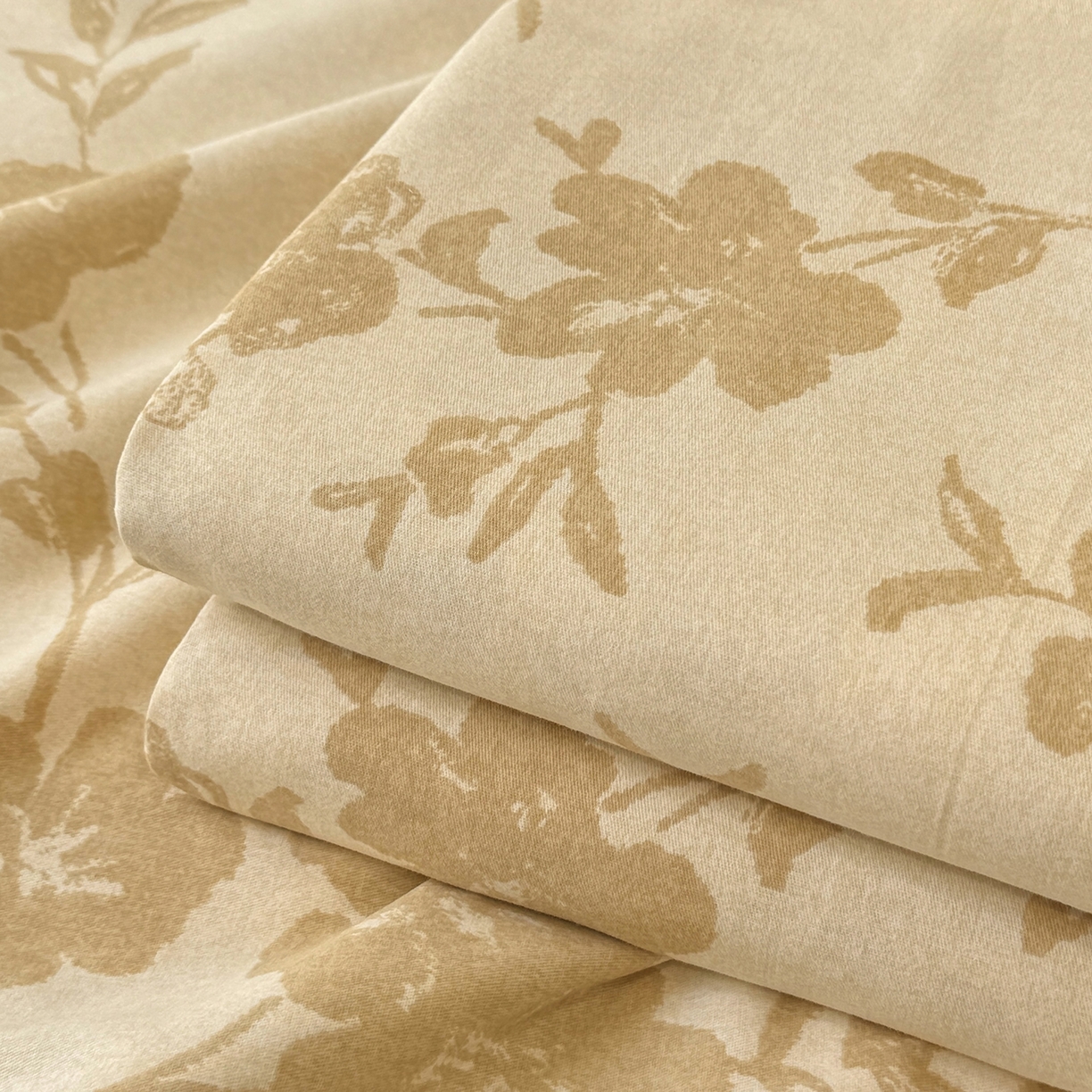 91家纺网 家纺一手货源 找家纺 壹贝家纺 2025新款A类100%全棉纯棉磨毛床单单床单床单单件 梅花印-黄