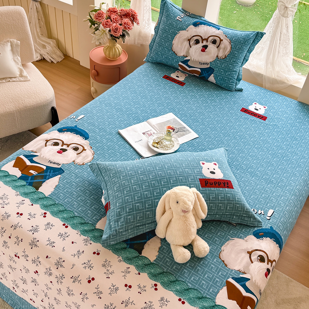 91家纺网 家纺一手货源 找家纺 壹贝家纺 2025新款A类100%全棉纯棉磨毛床单单床单床单单件 凯宝-蓝