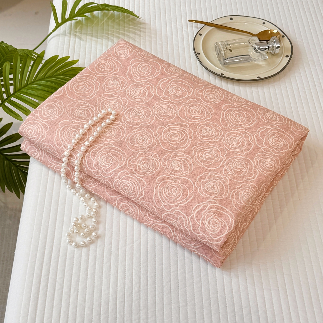 91家纺网 家纺一手货源 找家纺 壹贝家纺 2025新款A类100%全棉纯棉磨毛床单单床单床单单件 玫瑰情缘-粉