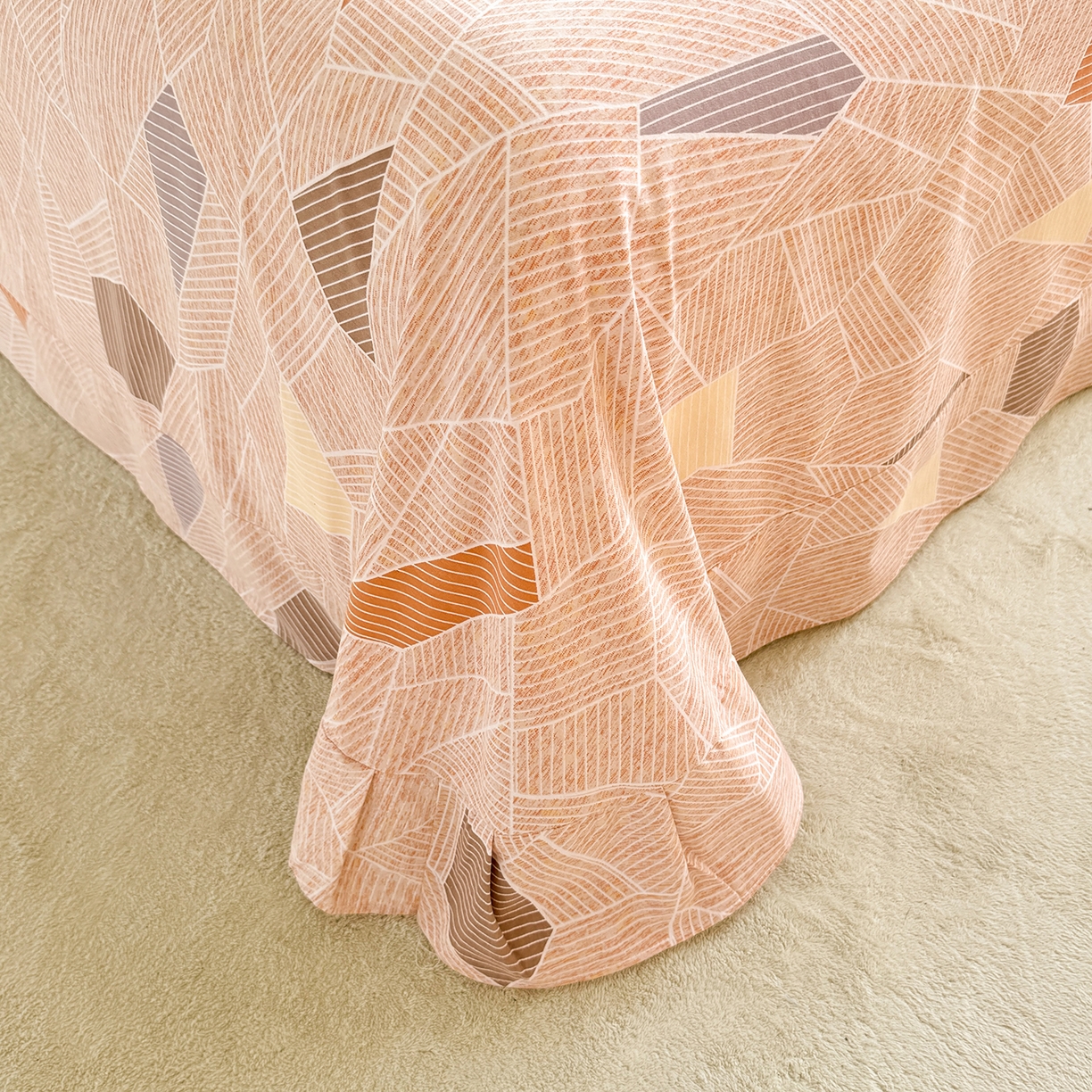 91家纺网 家纺一手货源 找家纺 壹贝家纺 2025新款A类100%全棉纯棉磨毛床单单床单床单单件 记忆碎片-咖