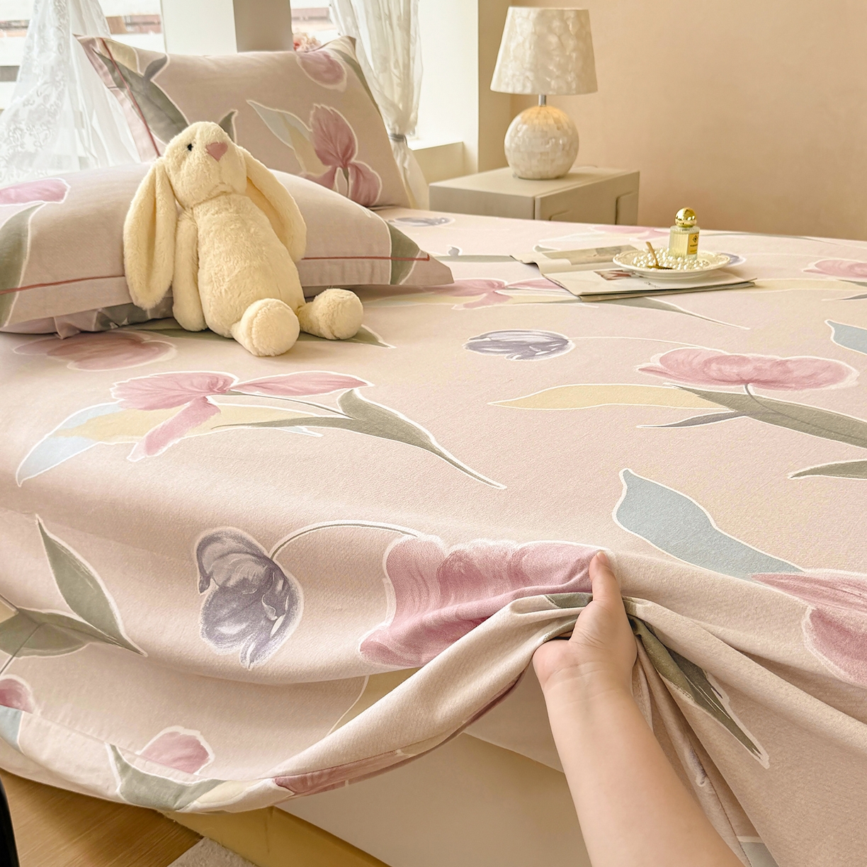 91家纺网 家纺一手货源 找家纺 壹贝家纺 2025新款A类100%全棉纯棉磨毛床单单床单床单单件 奈美