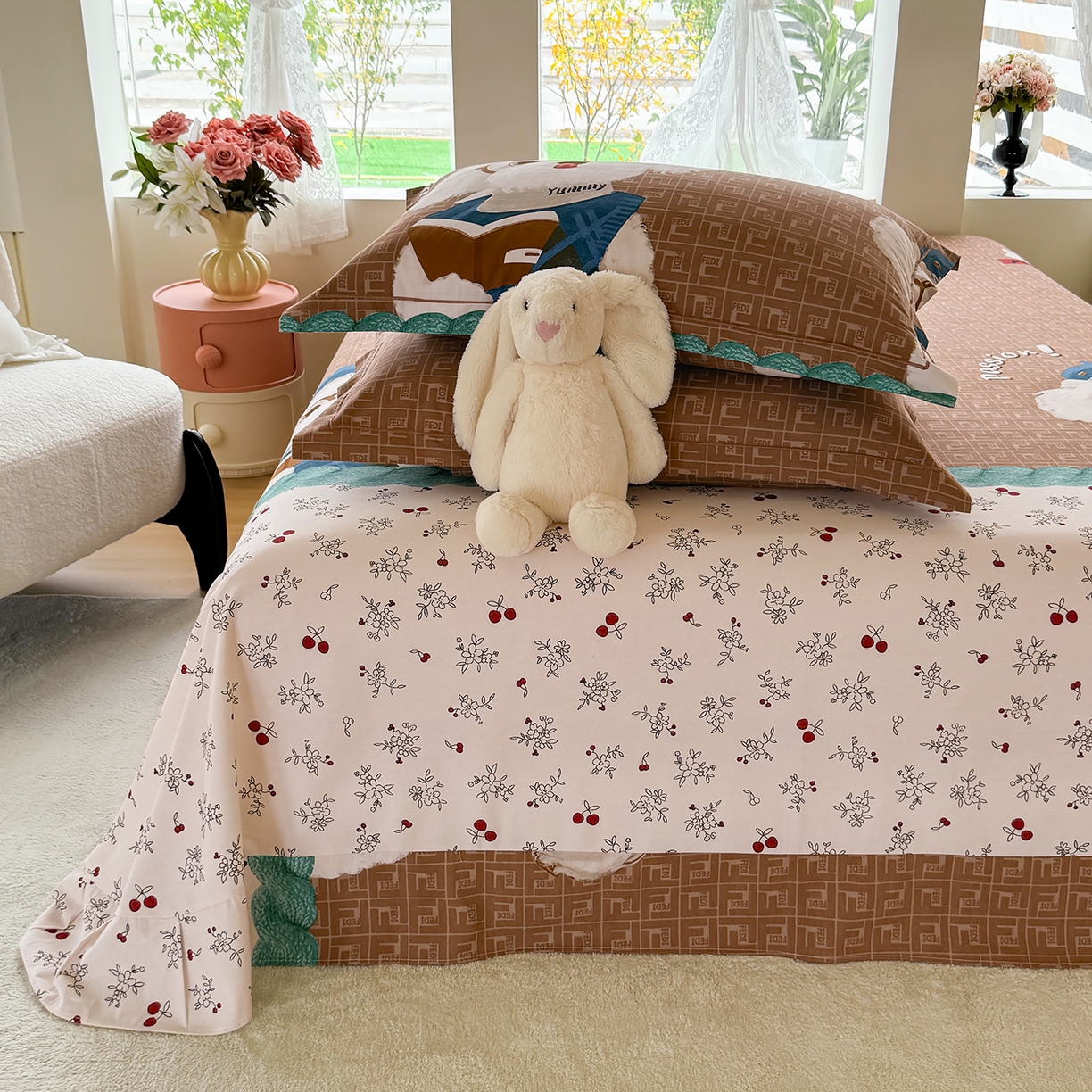 91家纺网 家纺一手货源 找家纺 壹贝家纺 2025新款A类100%全棉纯棉磨毛床单单床单床单单件 凯宝-咖