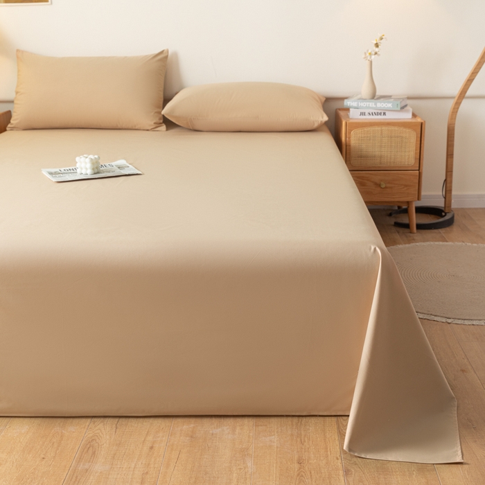 91家纺网 家纺一手货源 找家纺 梵克保罗 2025新款亲肤舒适防水纯色床单 C-卡其