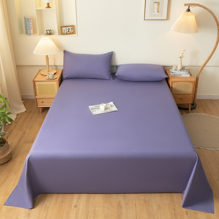 91家纺网 家纺一手货源 找家纺 梵克保罗 2025新款亲肤舒适防水纯色床单 C-莫奈紫