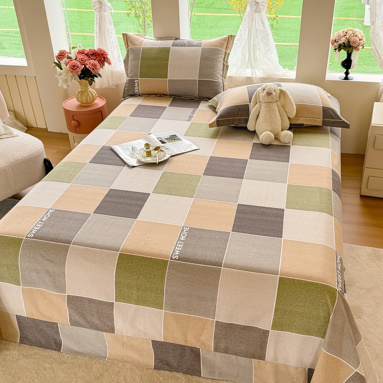 91家纺网 家纺一手货源 找家纺 壹贝家纺 2025新款A类100%全棉纯棉磨毛床单单床单床单单件 星辰