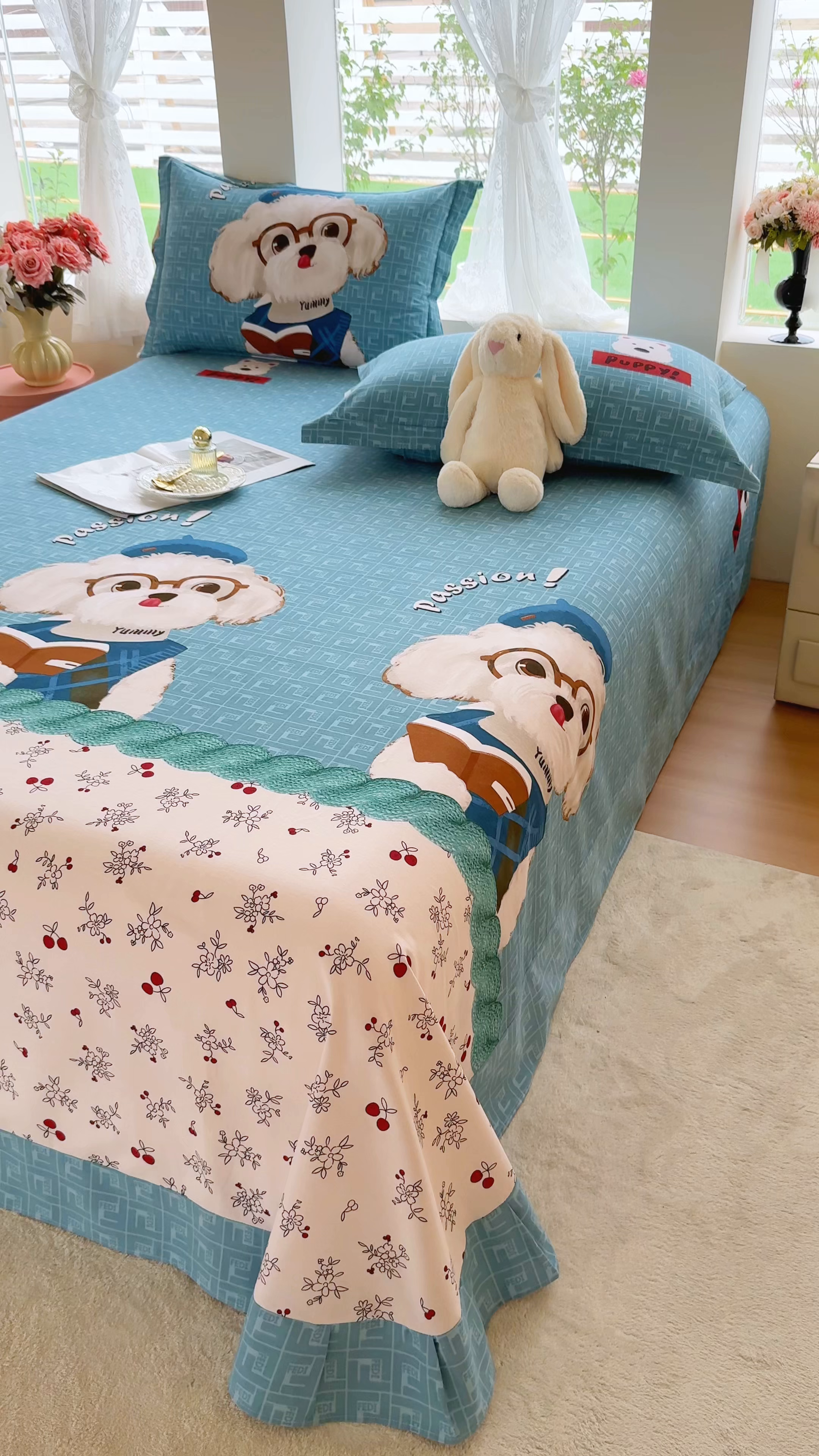 91家纺网 家纺一手货源 找家纺 壹贝家纺 2025新款A类100%全棉纯棉磨毛床单单床单床单单件 凯宝-蓝