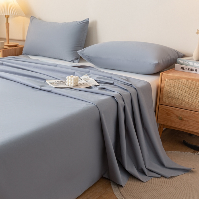 91家纺网 家纺一手货源 找家纺 梵克保罗 2025新款亲肤舒适防水纯色床单 C-浅灰