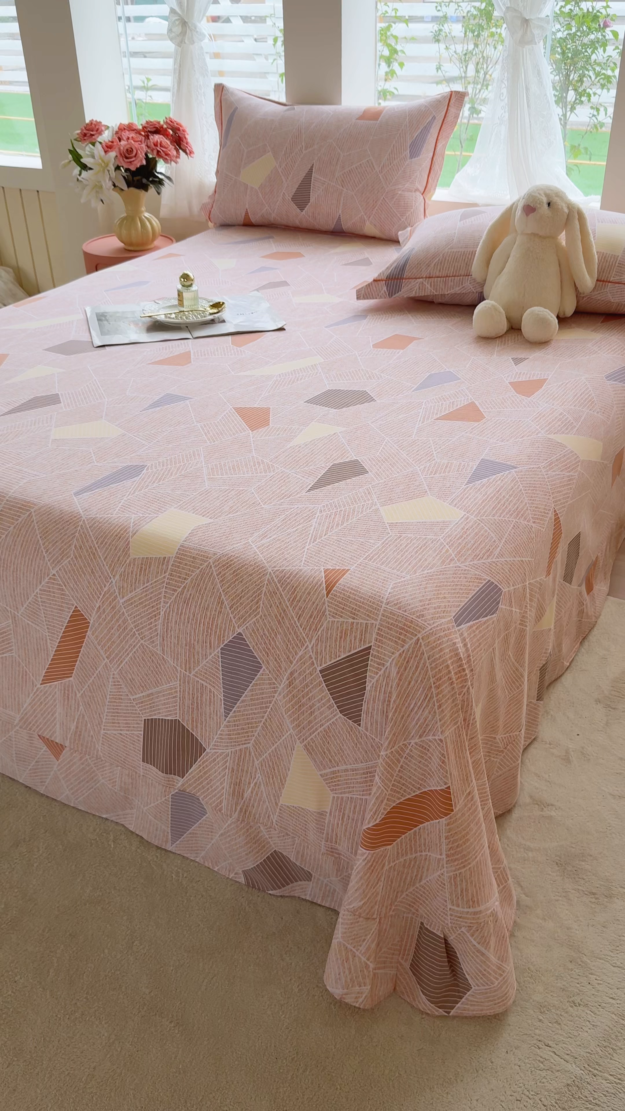 91家纺网 家纺一手货源 找家纺 壹贝家纺 2025新款A类100%全棉纯棉磨毛床单单床单床单单件 记忆碎片-咖