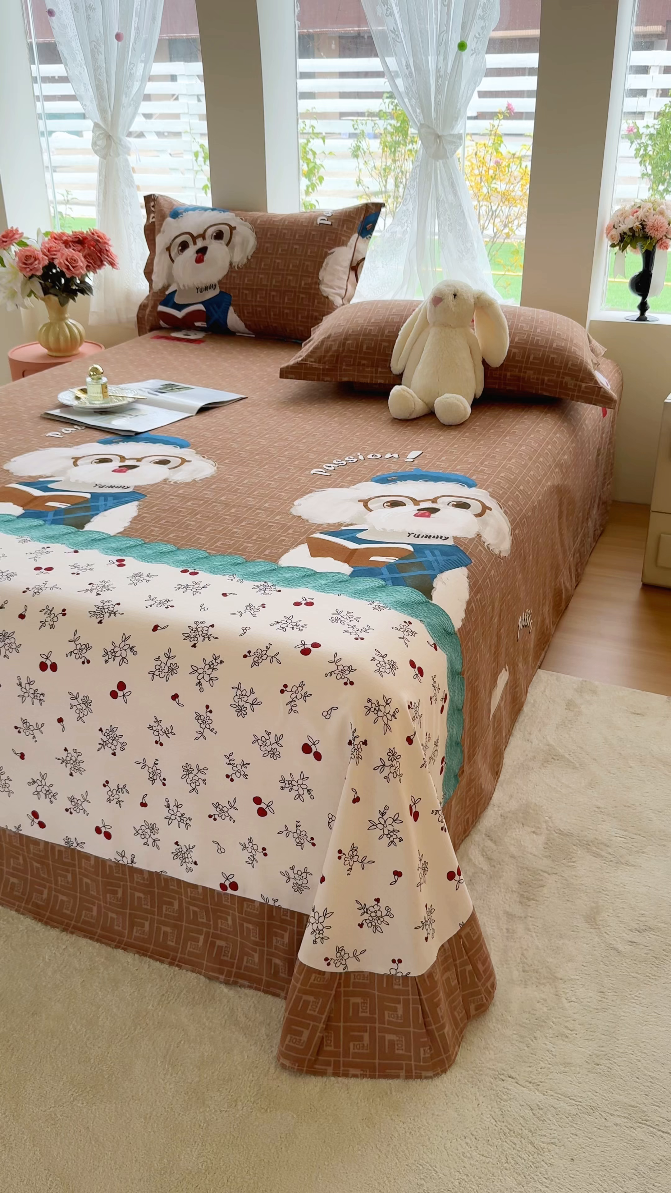 91家纺网 家纺一手货源 找家纺 壹贝家纺 2025新款A类100%全棉纯棉磨毛床单单床单床单单件 凯宝-咖