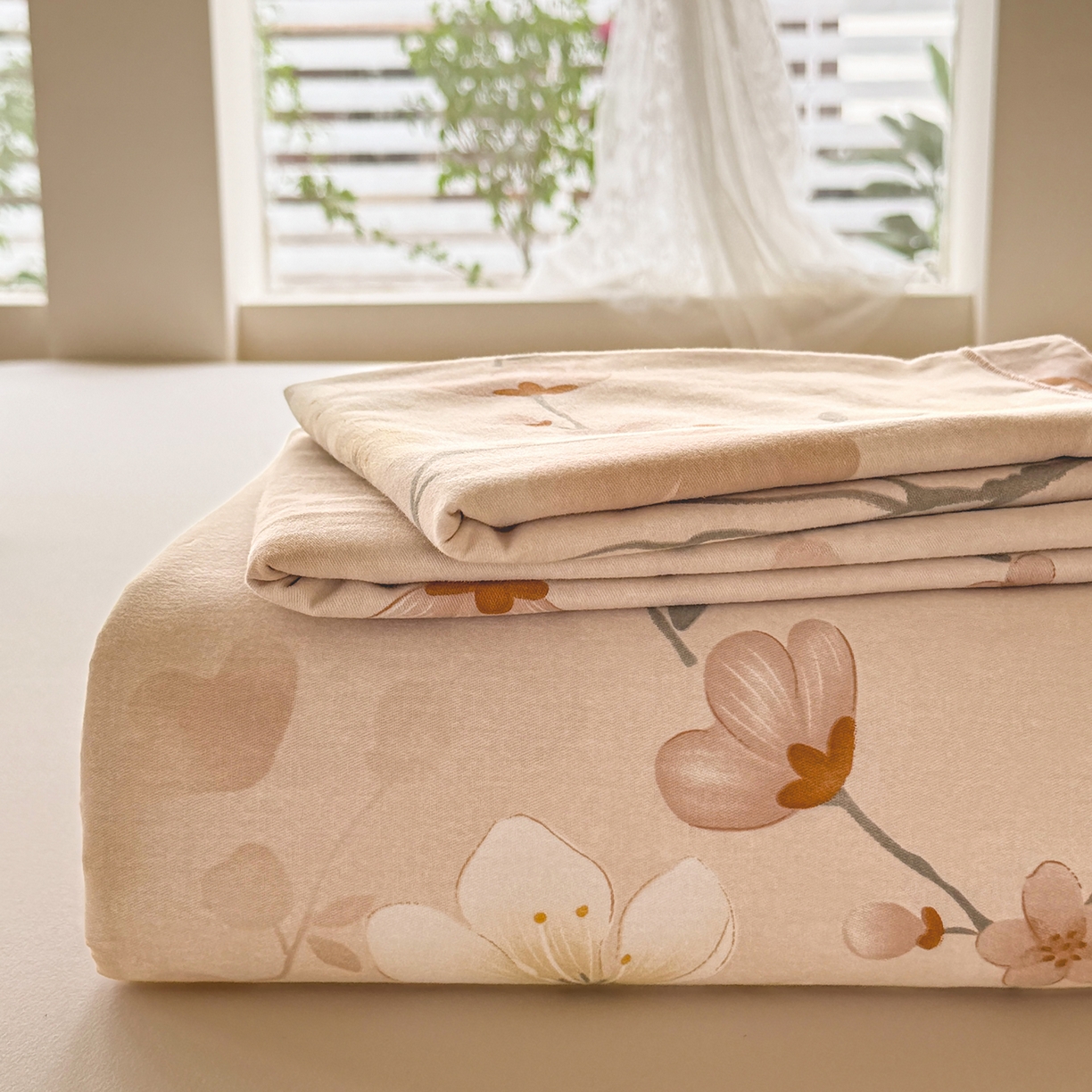 91家纺网 家纺一手货源 找家纺 壹贝家纺 2025新款A类100%全棉纯棉磨毛床单单床单床单单件 十里桃花