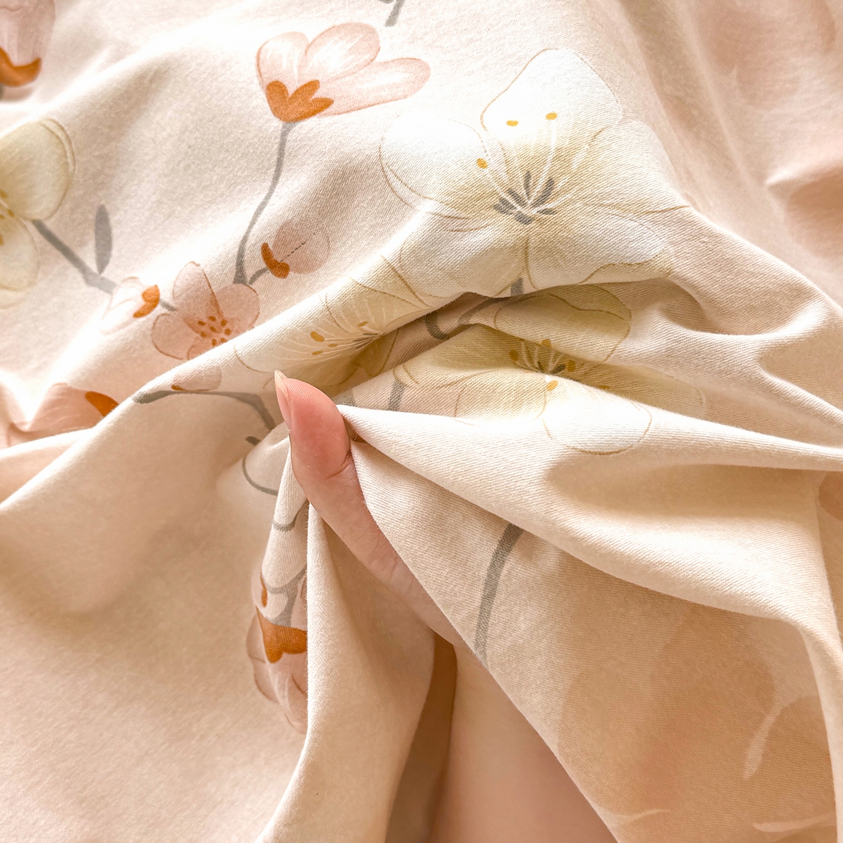 91家纺网 家纺一手货源 找家纺 壹贝家纺 2025新款A类100%全棉纯棉磨毛床单单床单床单单件 十里桃花