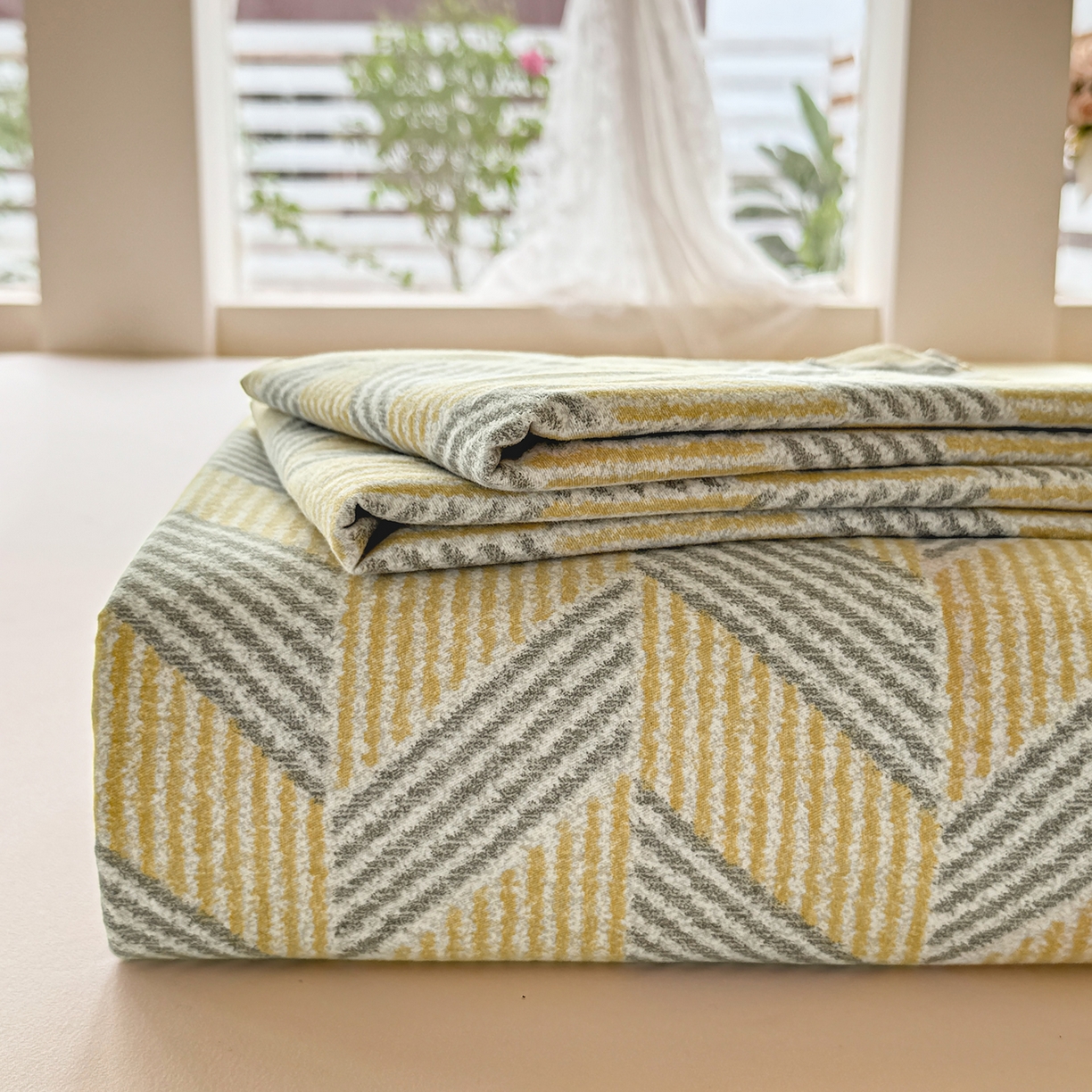 91家纺网 家纺一手货源 找家纺 壹贝家纺 2025新款A类100%全棉纯棉磨毛床单单床单床单单件 施华-灰