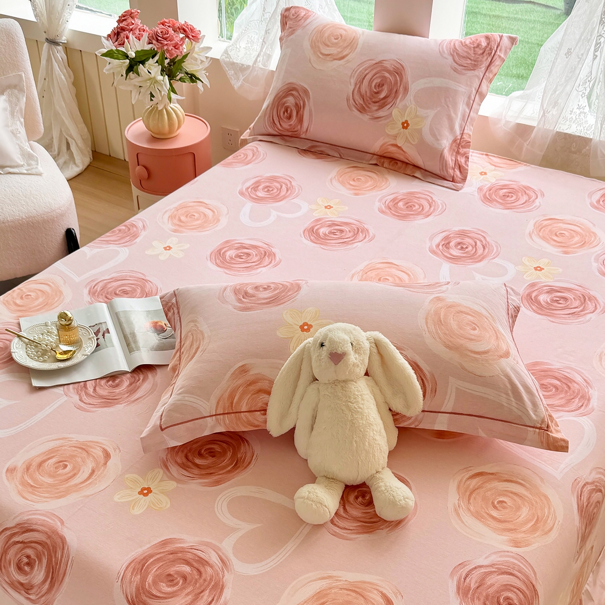 91家纺网 家纺一手货源 找家纺 壹贝家纺 2025新款A类100%全棉纯棉磨毛床单单床单床单单件 浪漫的事