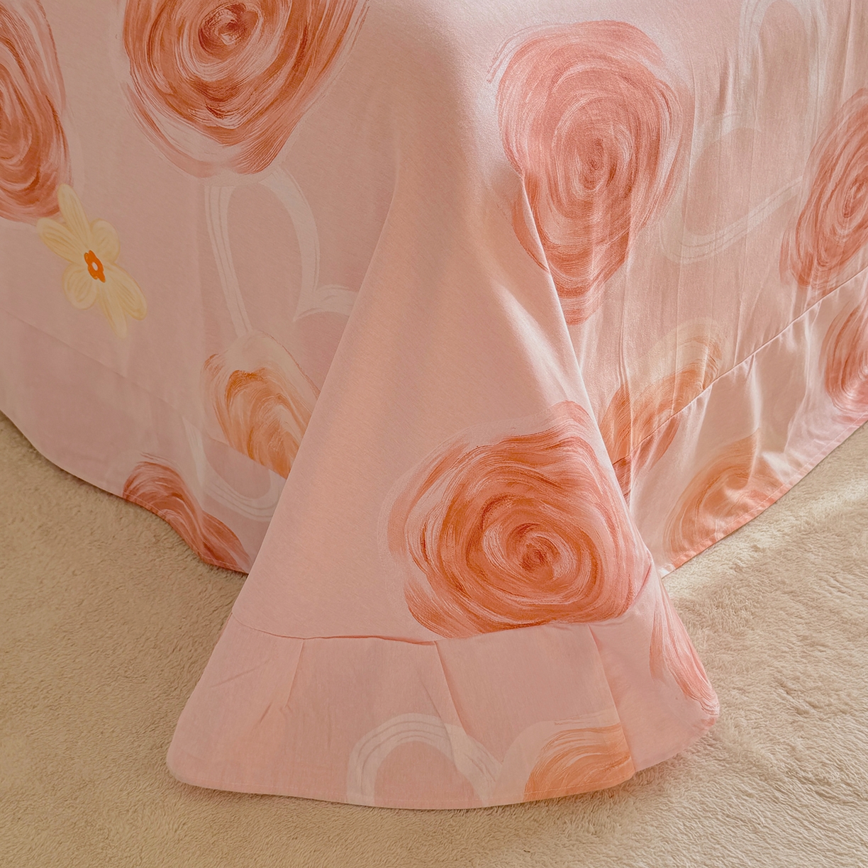 91家纺网 家纺一手货源 找家纺 壹贝家纺 2025新款A类100%全棉纯棉磨毛床单单床单床单单件 浪漫的事