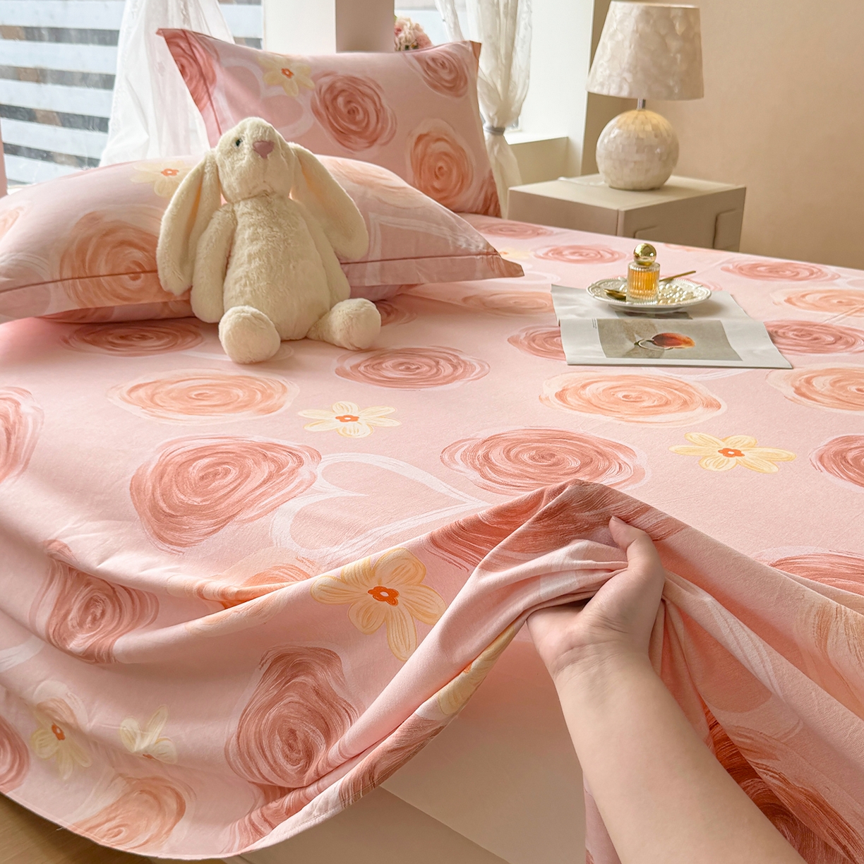 91家纺网 家纺一手货源 找家纺 壹贝家纺 2025新款A类100%全棉纯棉磨毛床单单床单床单单件 浪漫的事