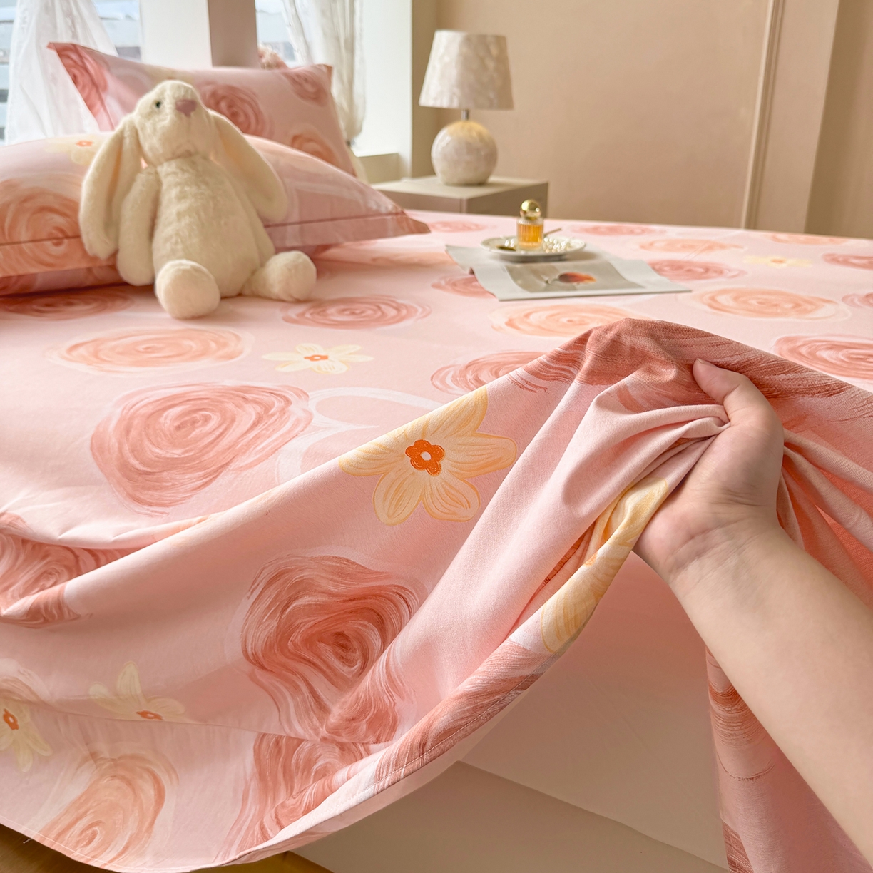 91家纺网 家纺一手货源 找家纺 壹贝家纺 2025新款A类100%全棉纯棉磨毛床单单床单床单单件 浪漫的事