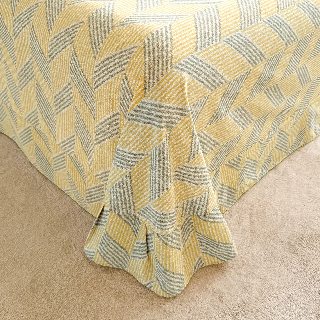 91家纺网 家纺一手货源 找家纺 壹贝家纺 2025新款A类100%全棉纯棉磨毛床单单床单床单单件 施华-灰