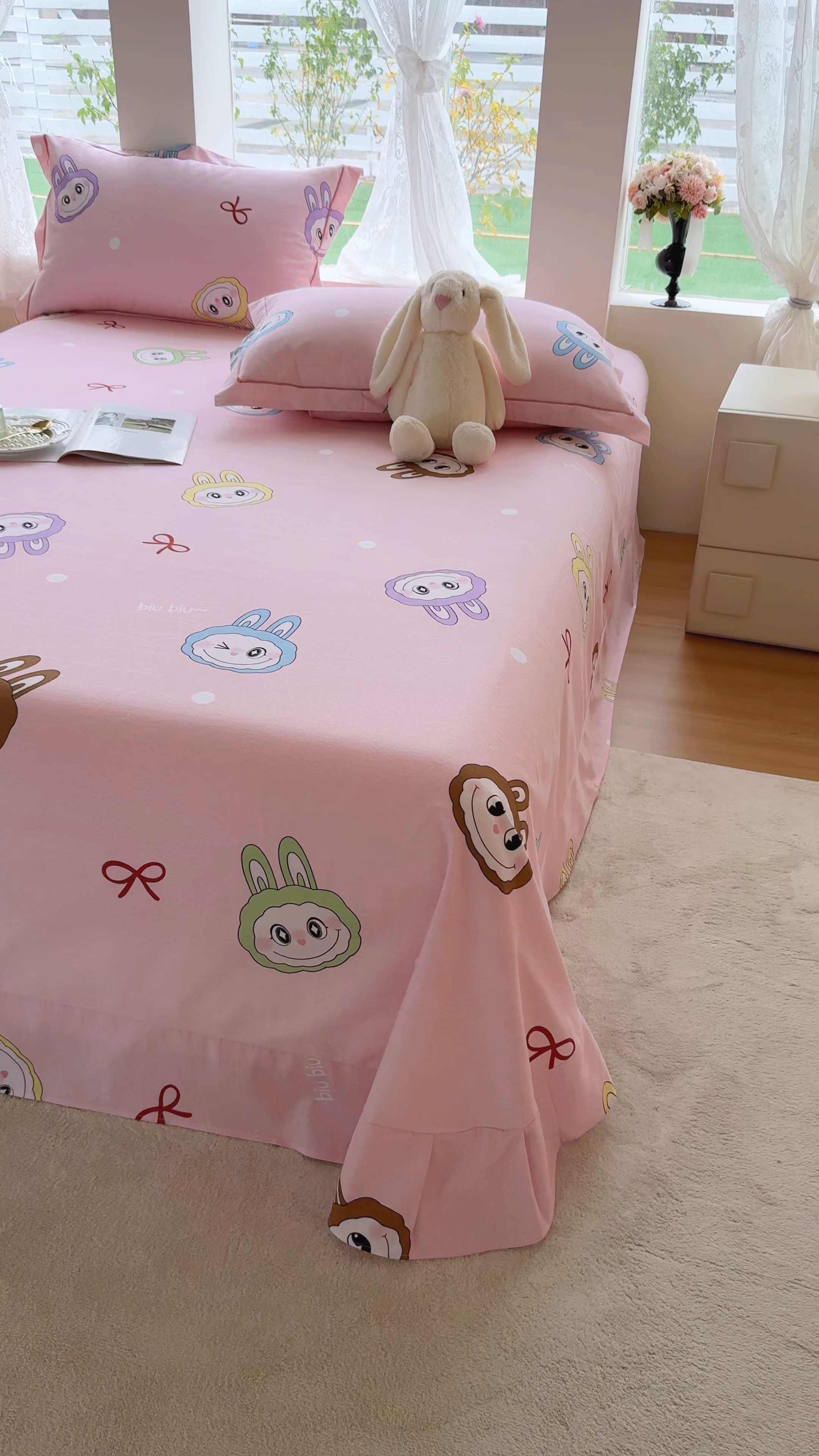 91家纺网 家纺一手货源 找家纺 壹贝家纺 2025新款A类100%全棉纯棉磨毛床单单床单床单单件 拉多-粉