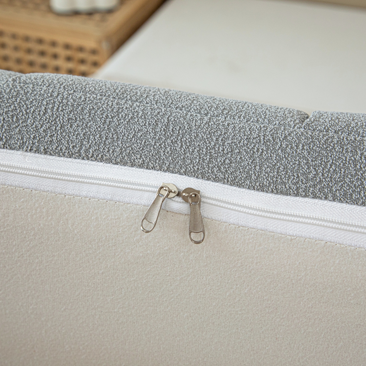 91家纺网 家纺一手货源 找家纺 沐沐家纺 2026新款泰迪绒床头罩靠背 暮云灰