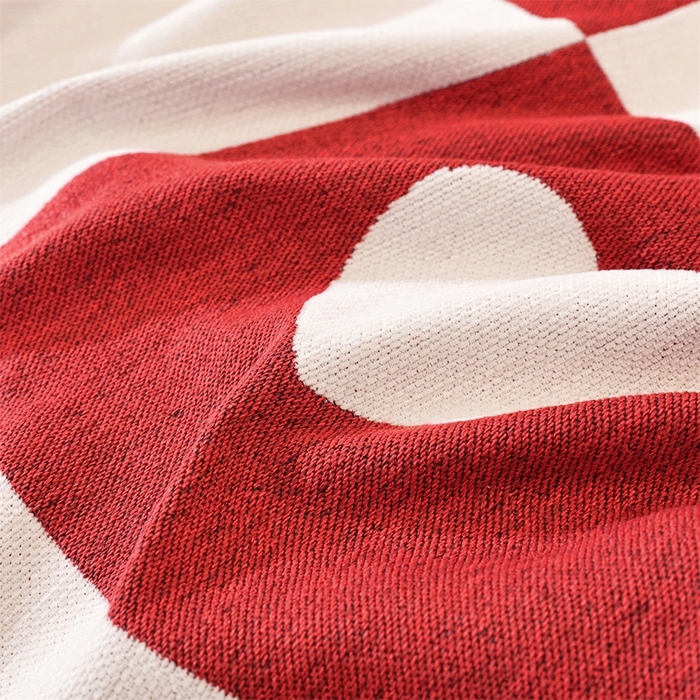 91家纺网 家纺一手货源 找家纺 共鸣沙发垫 2025新款亲肤舒适雪尼尔玉兰喜庆红色沙发巾 喜格红色 180x180cm沙发巾