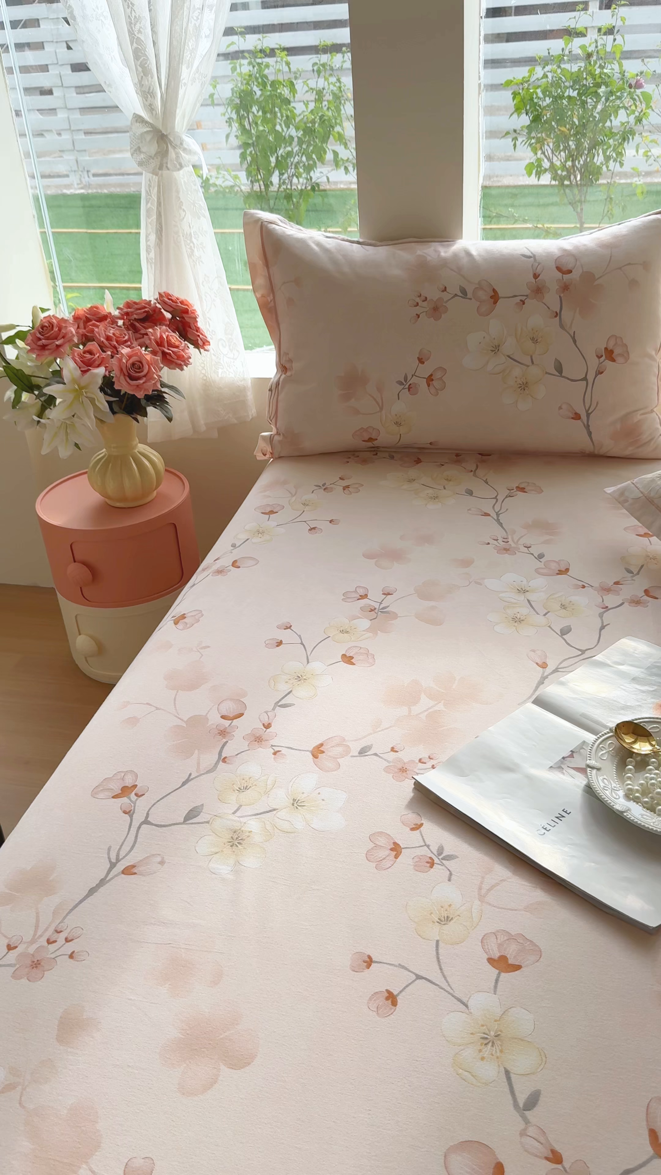 91家纺网 家纺一手货源 找家纺 壹贝家纺 2025新款A类100%全棉纯棉磨毛床单单床单床单单件 十里桃花