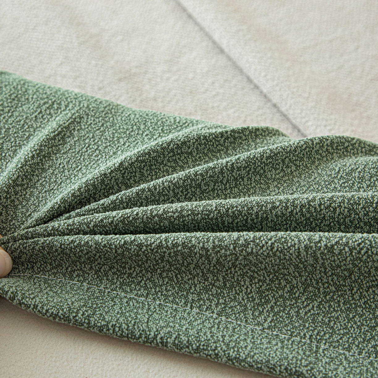 91家纺网 家纺一手货源 找家纺 沐沐家纺 2026新款泰迪绒床头罩靠背 抹茶绿